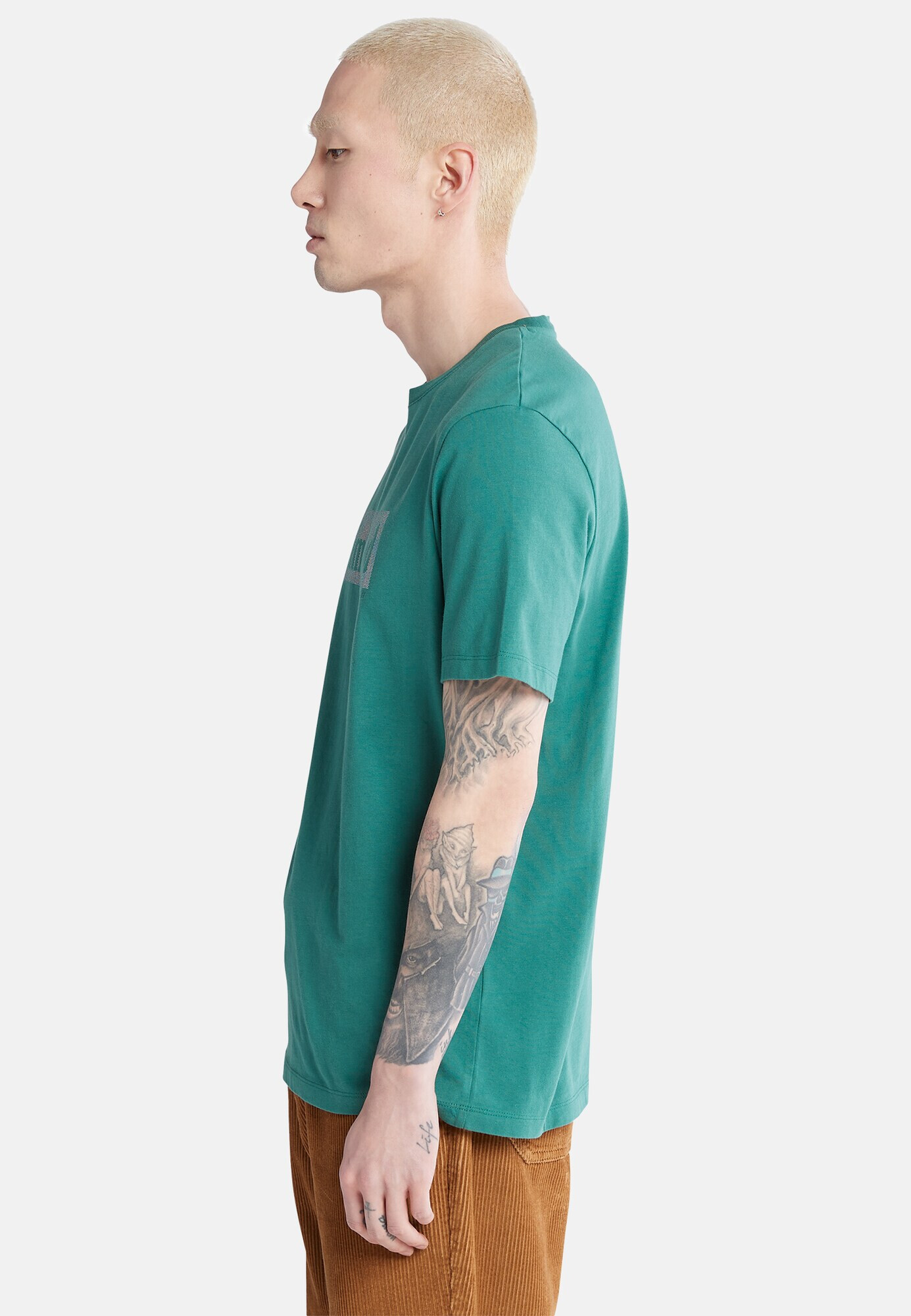 TIMBERLAND Tricou verde smarald / alb - Pled.ro