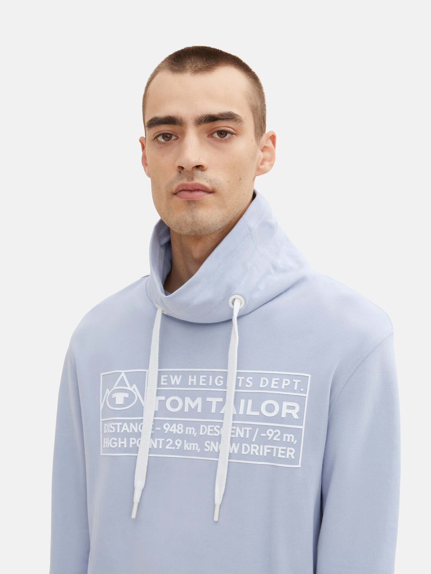 TOM TAILOR Bluză de molton albastru pastel / alb - Pled.ro