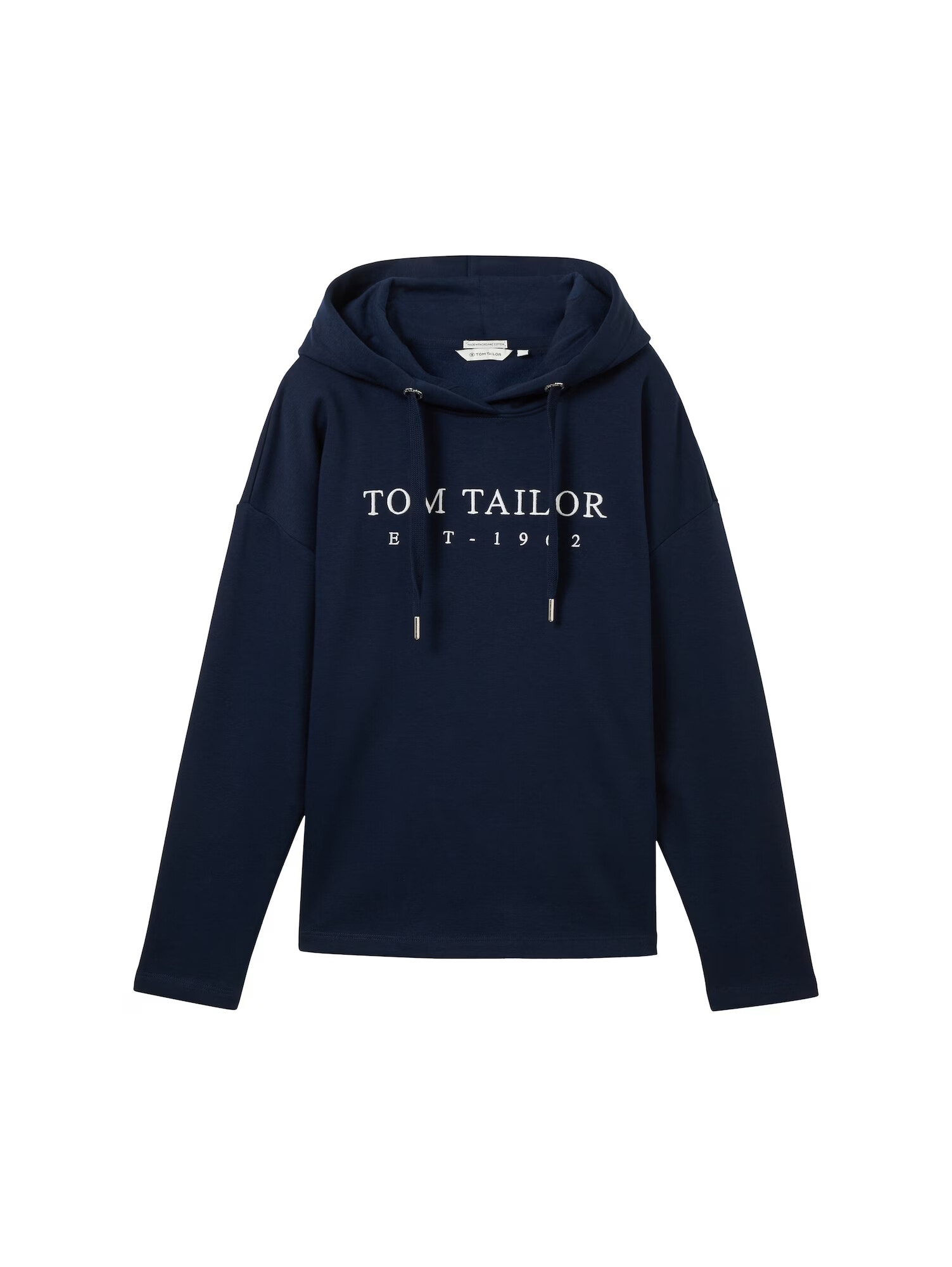 TOM TAILOR Bluză de molton bleumarin / alb - Pled.ro