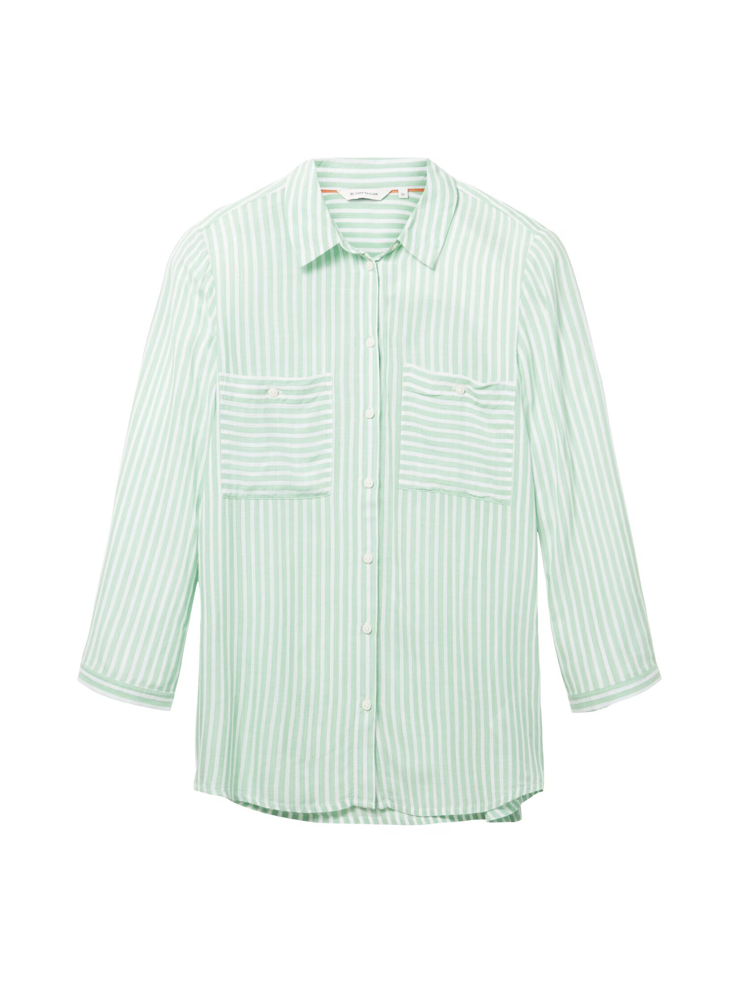 TOM TAILOR Bluză verde pastel / alb natural - Pled.ro