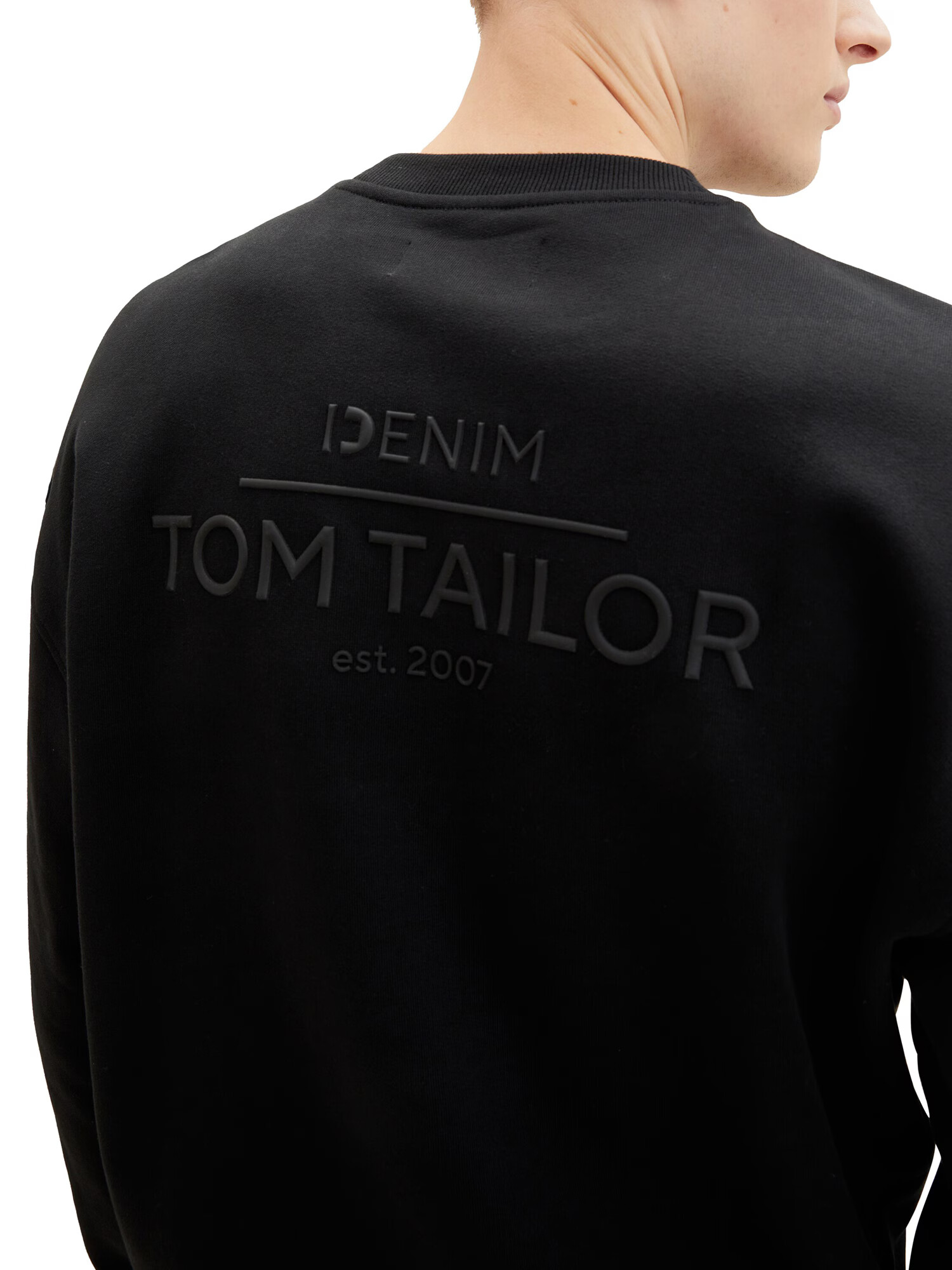 TOM TAILOR DENIM Bluză de molton gri închis / negru - Pled.ro