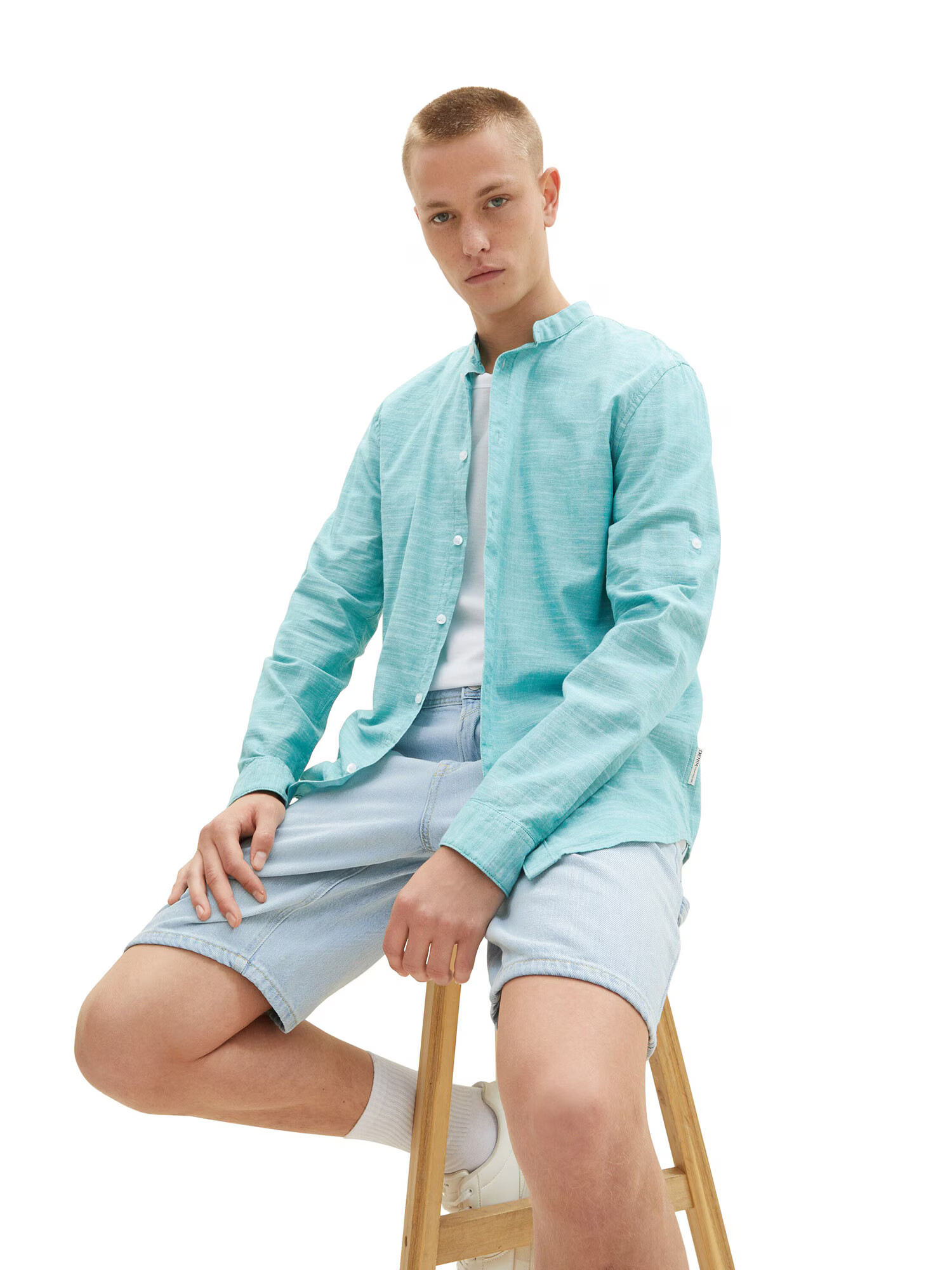 TOM TAILOR DENIM Cămașă cyan - Pled.ro