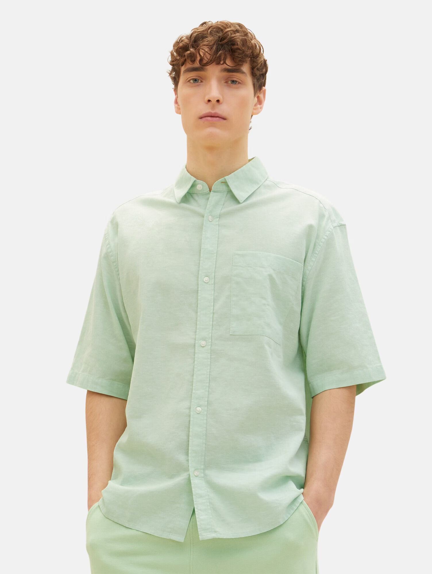 TOM TAILOR DENIM Cămașă verde pastel - Pled.ro