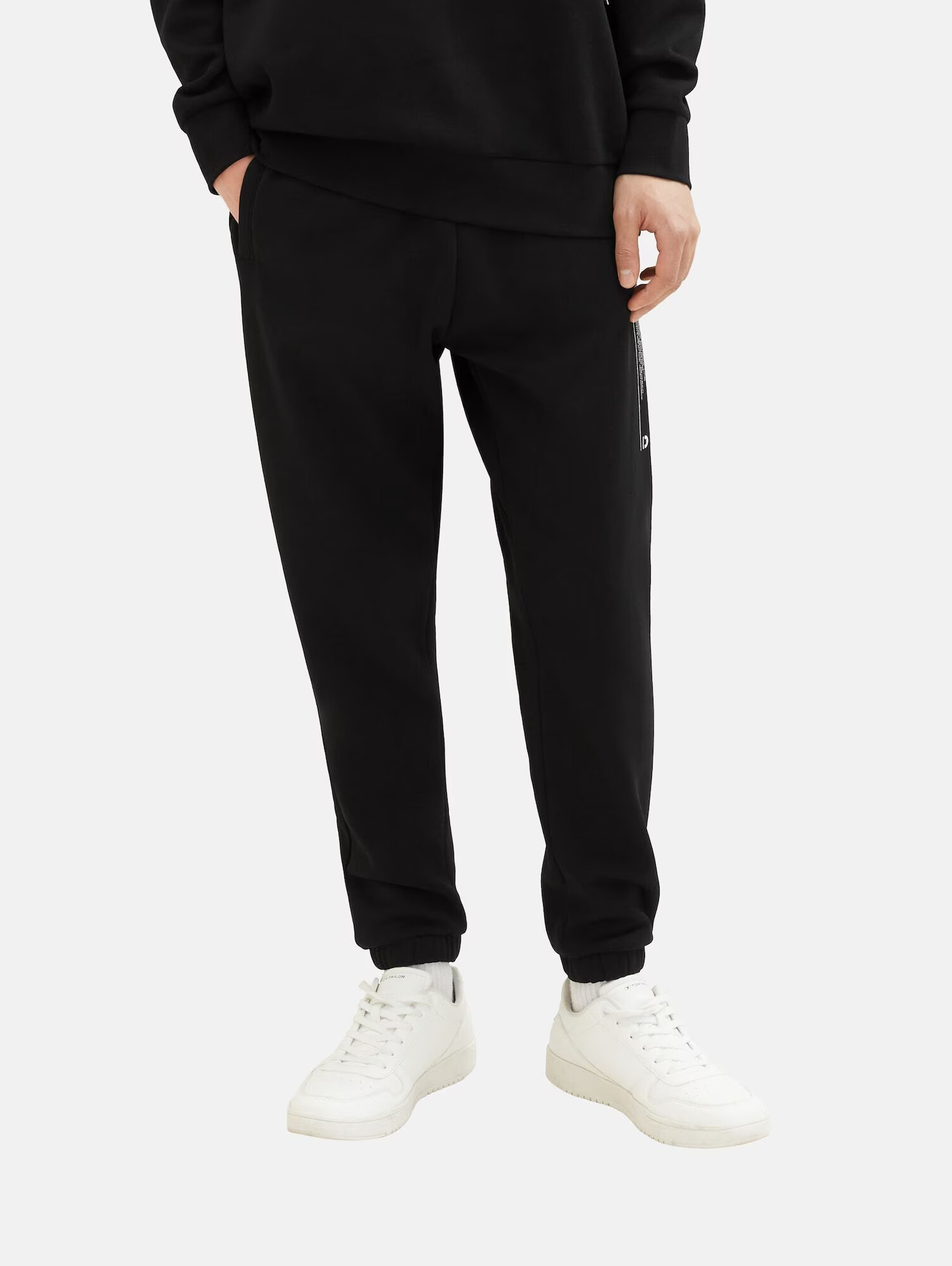 TOM TAILOR DENIM Pantaloni negru / alb - Pled.ro