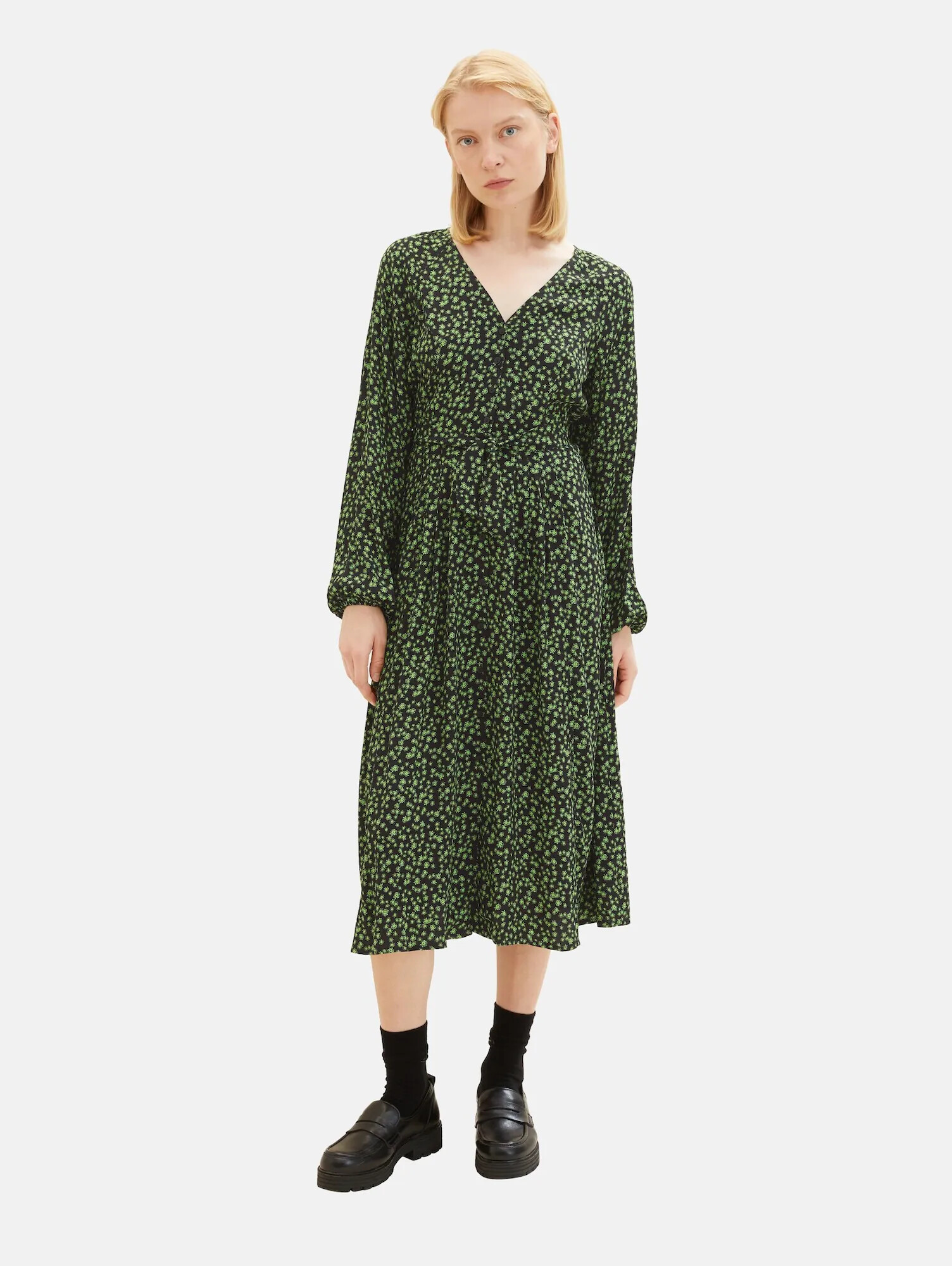 TOM TAILOR DENIM Rochie verde / negru - Pled.ro