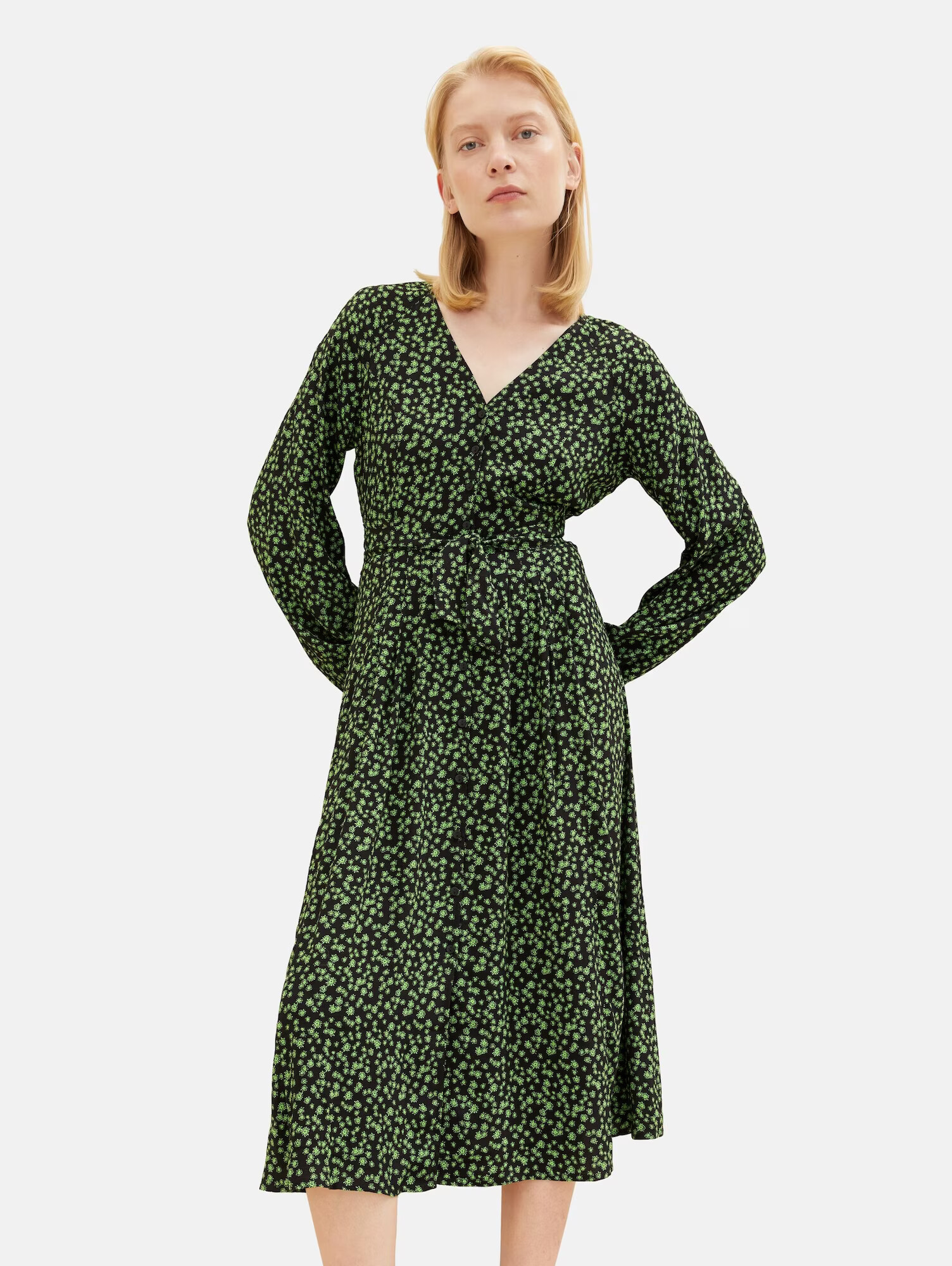 TOM TAILOR DENIM Rochie verde / negru - Pled.ro