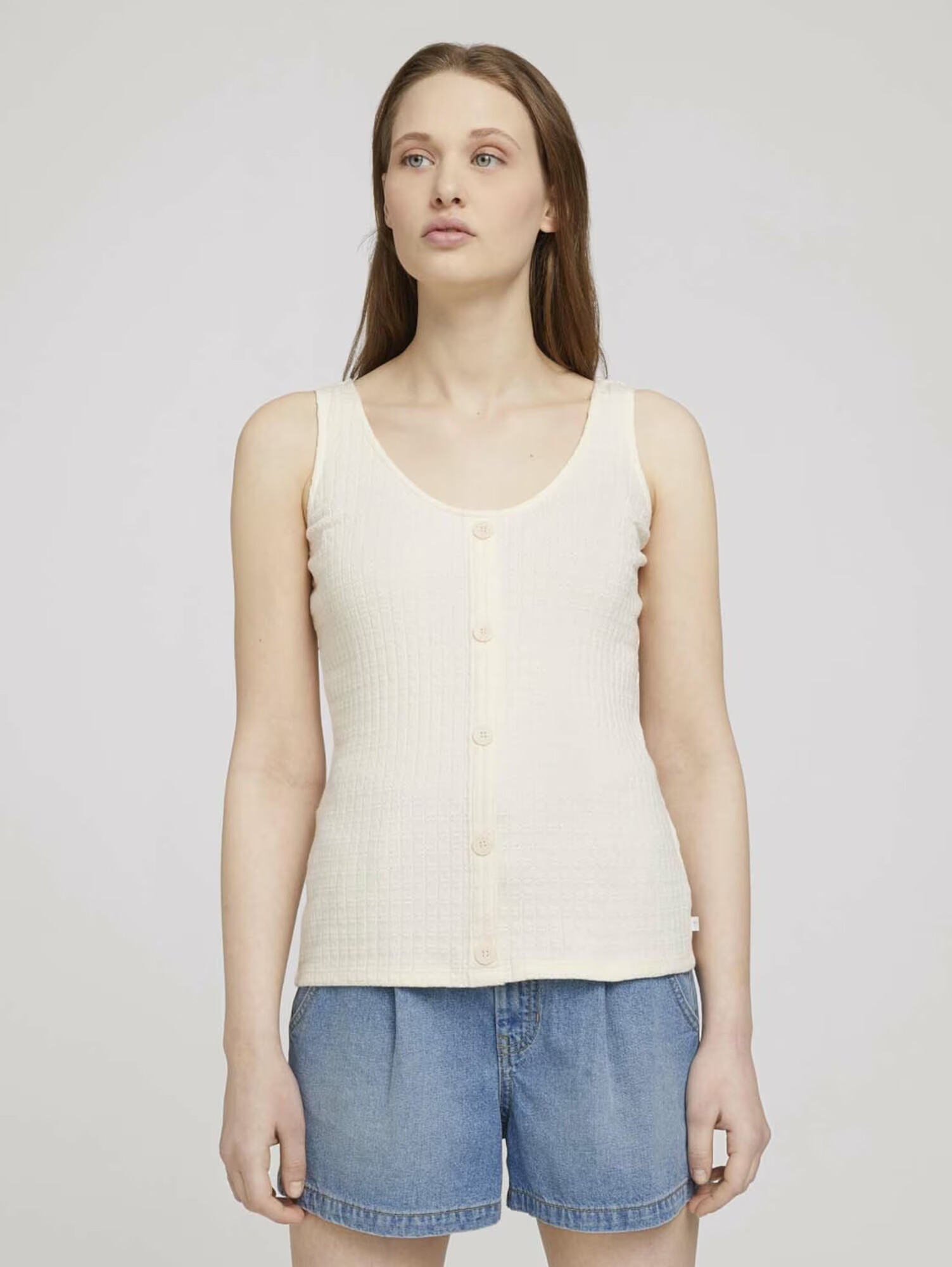 TOM TAILOR DENIM Top alb - Pled.ro