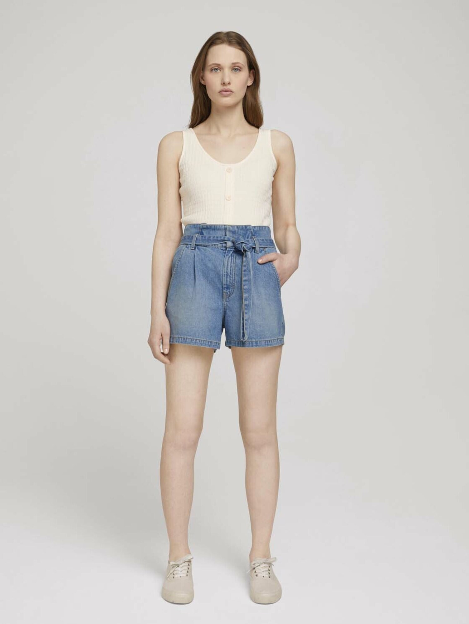 TOM TAILOR DENIM Top alb - Pled.ro