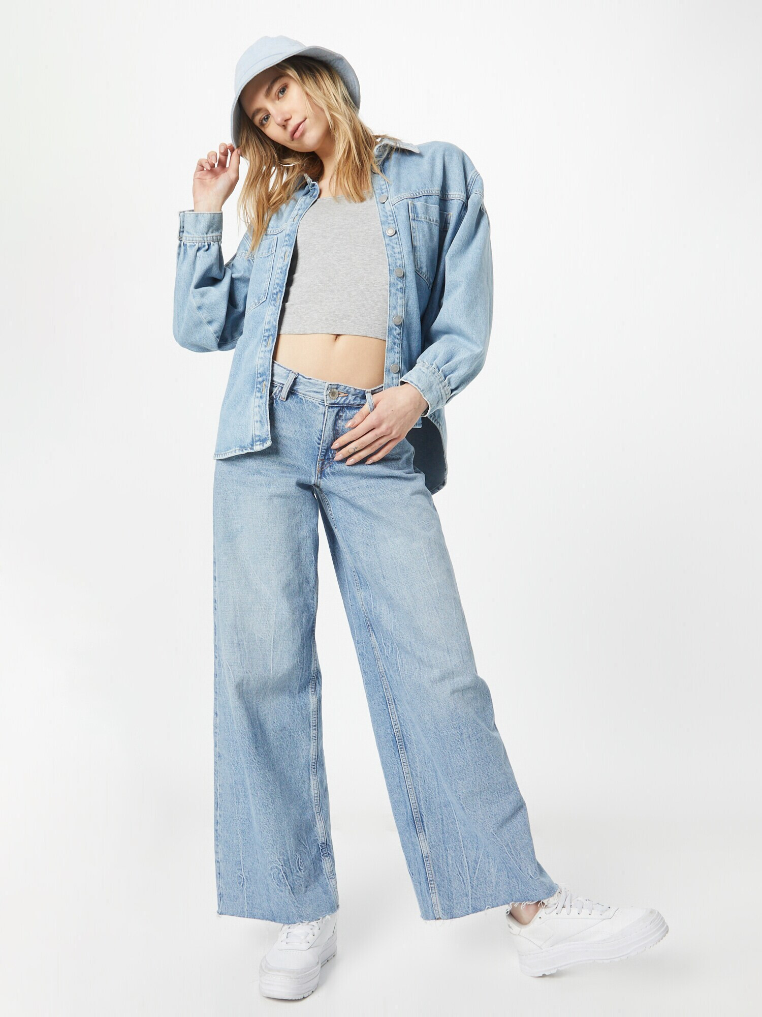 TOM TAILOR DENIM Top bleumarin / gri amestecat - Pled.ro