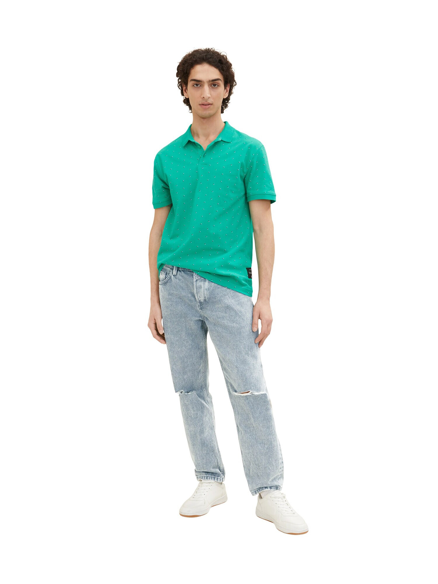 TOM TAILOR DENIM Tricou albastru deschis / verde jad / alb - Pled.ro