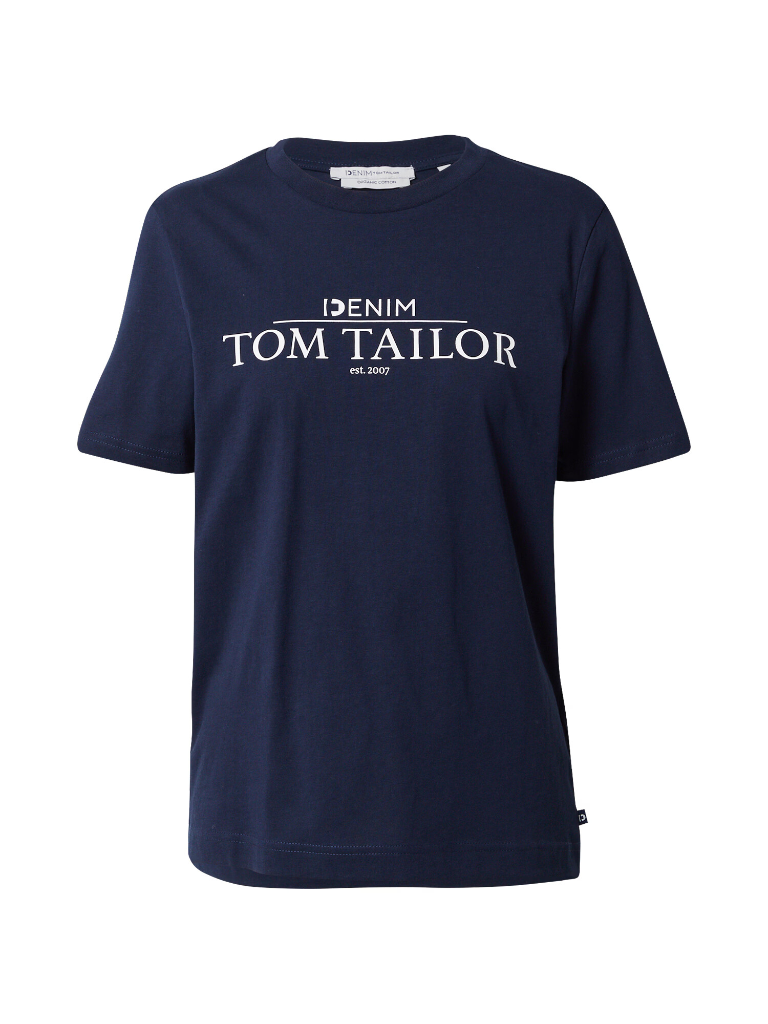 TOM TAILOR DENIM Tricou bleumarin / alb - Pled.ro