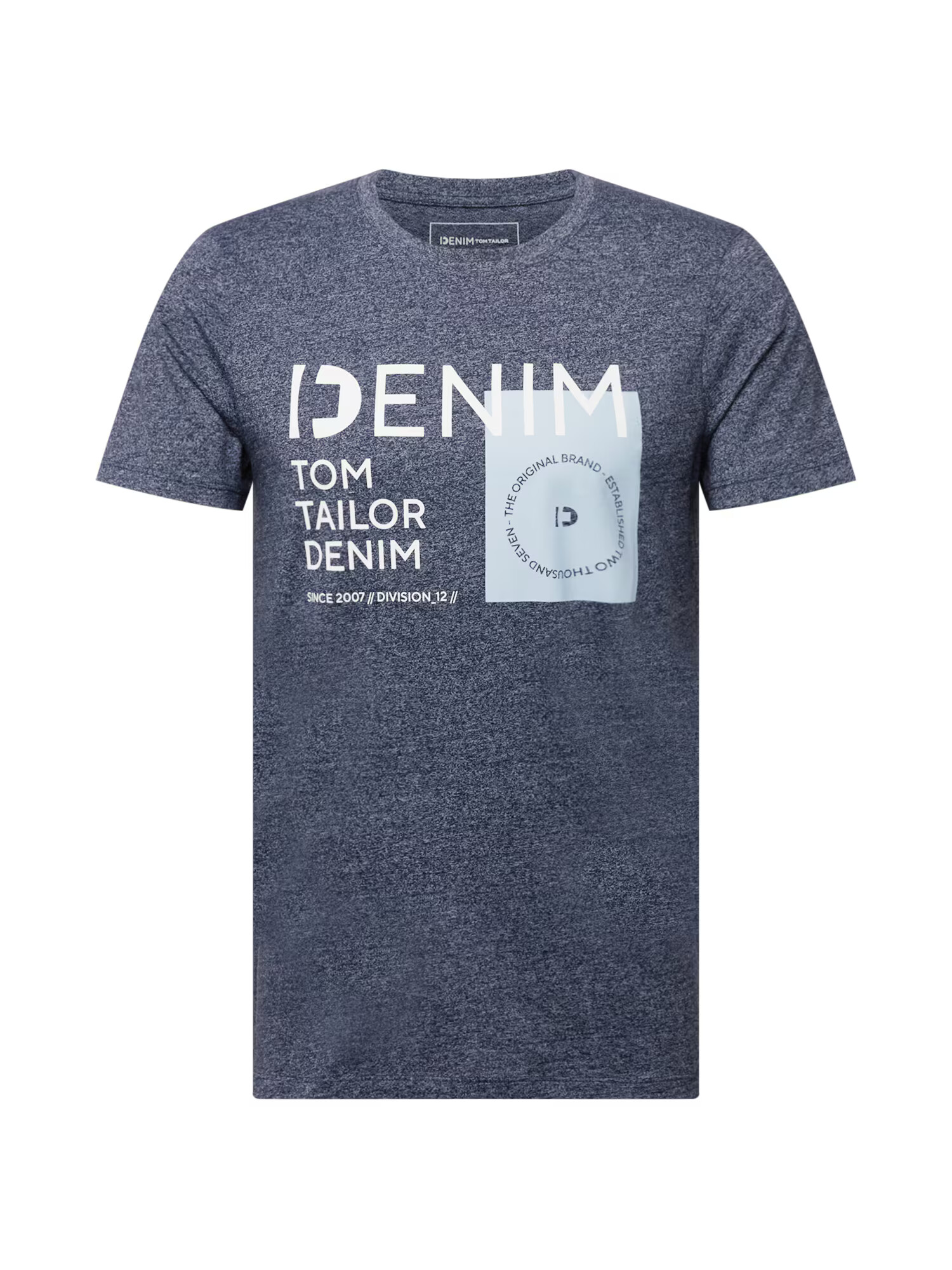 TOM TAILOR DENIM Tricou bleumarin / albastru deschis / alb - Pled.ro