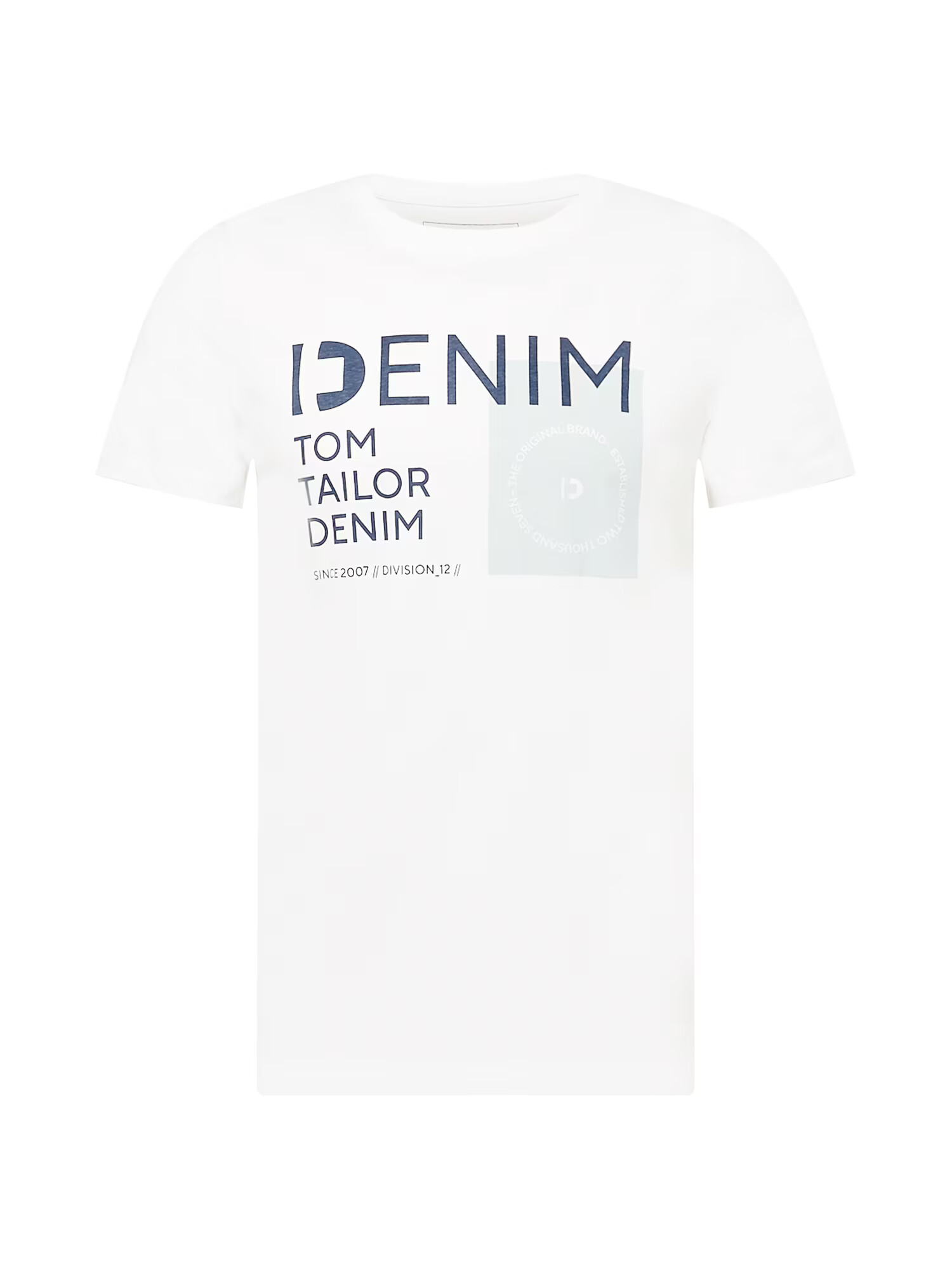 TOM TAILOR DENIM Tricou bleumarin / opal / alb - Pled.ro