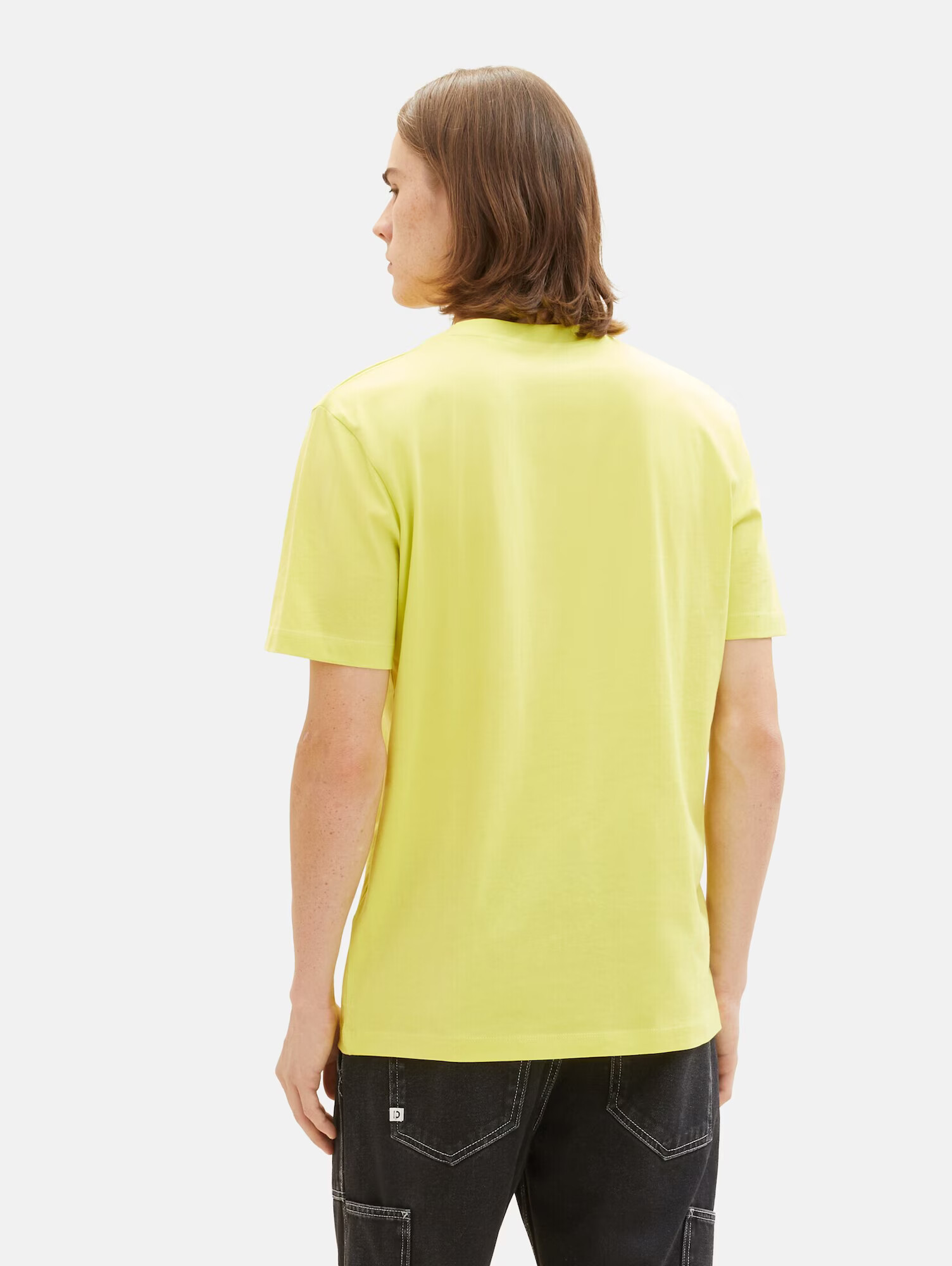 TOM TAILOR DENIM Tricou galben citron / alb - Pled.ro