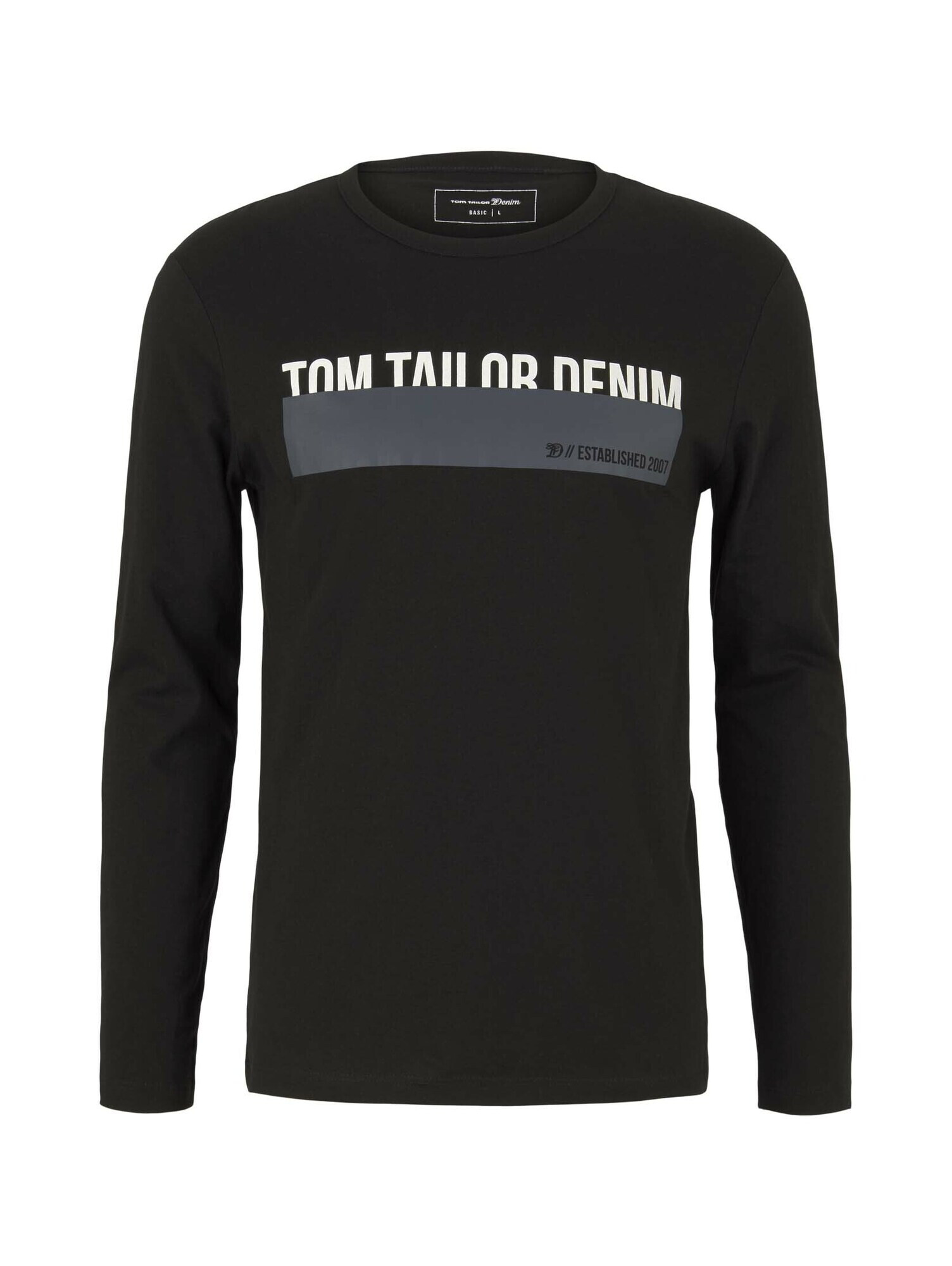 TOM TAILOR DENIM Tricou gri închis / negru / alb - Pled.ro