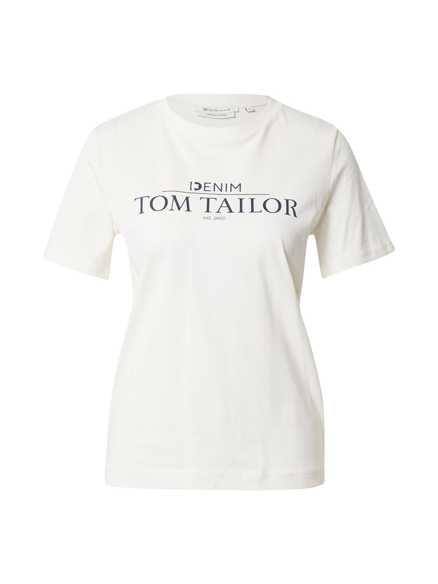 TOM TAILOR DENIM Tricou negru / alb - Pled.ro