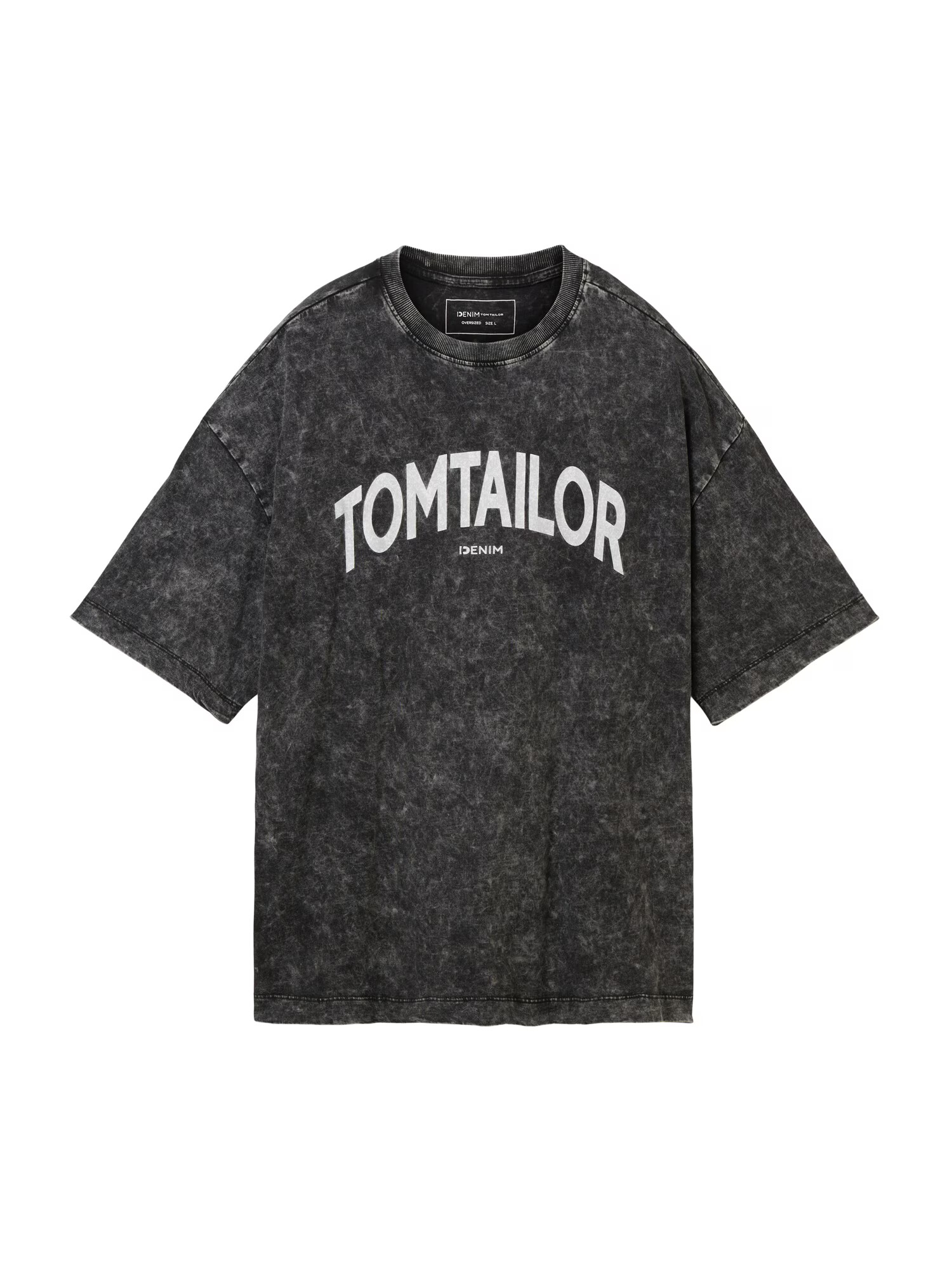 TOM TAILOR DENIM Tricou negru / alb - Pled.ro