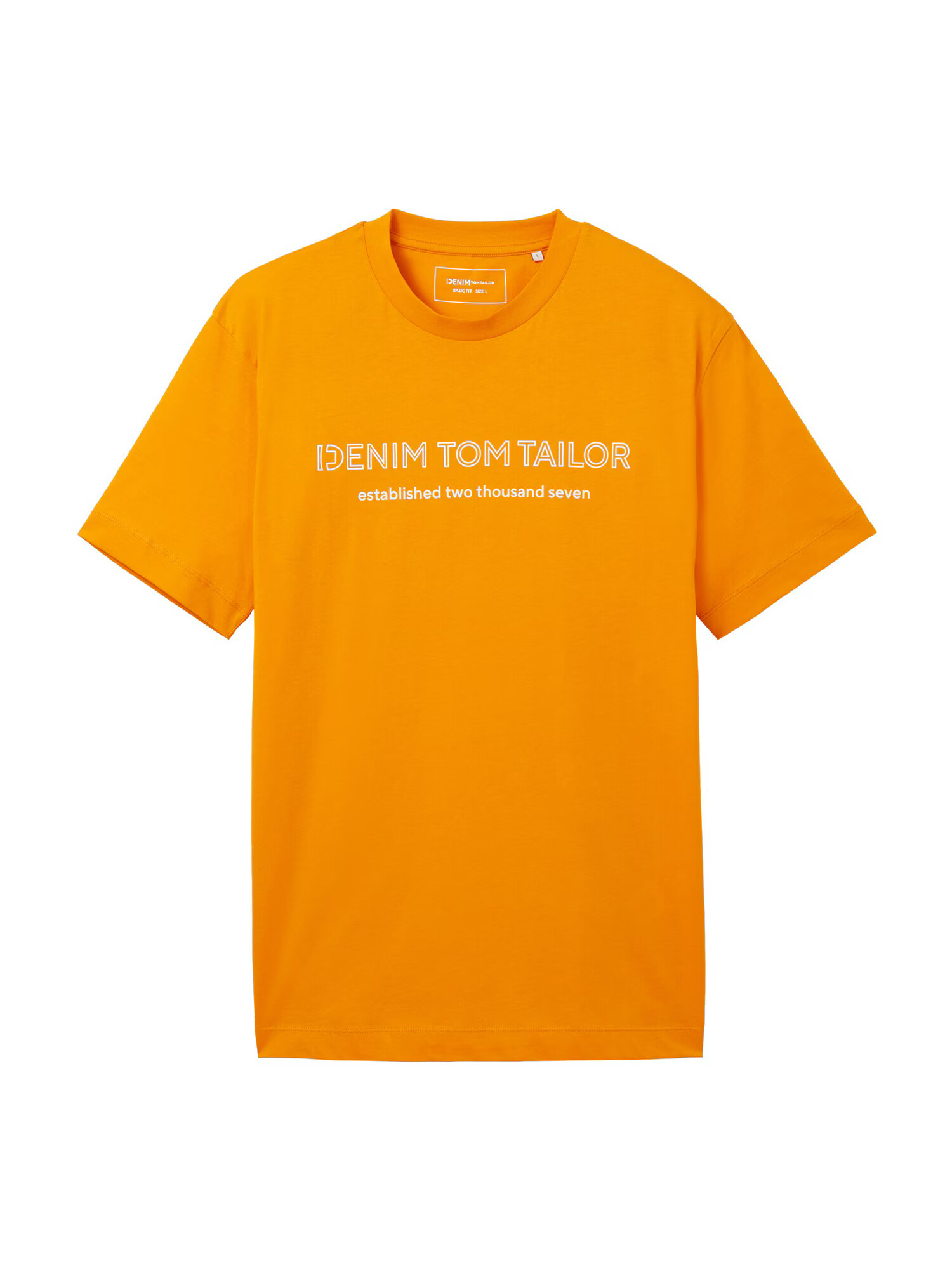 TOM TAILOR DENIM Tricou portocaliu deschis / alb - Pled.ro