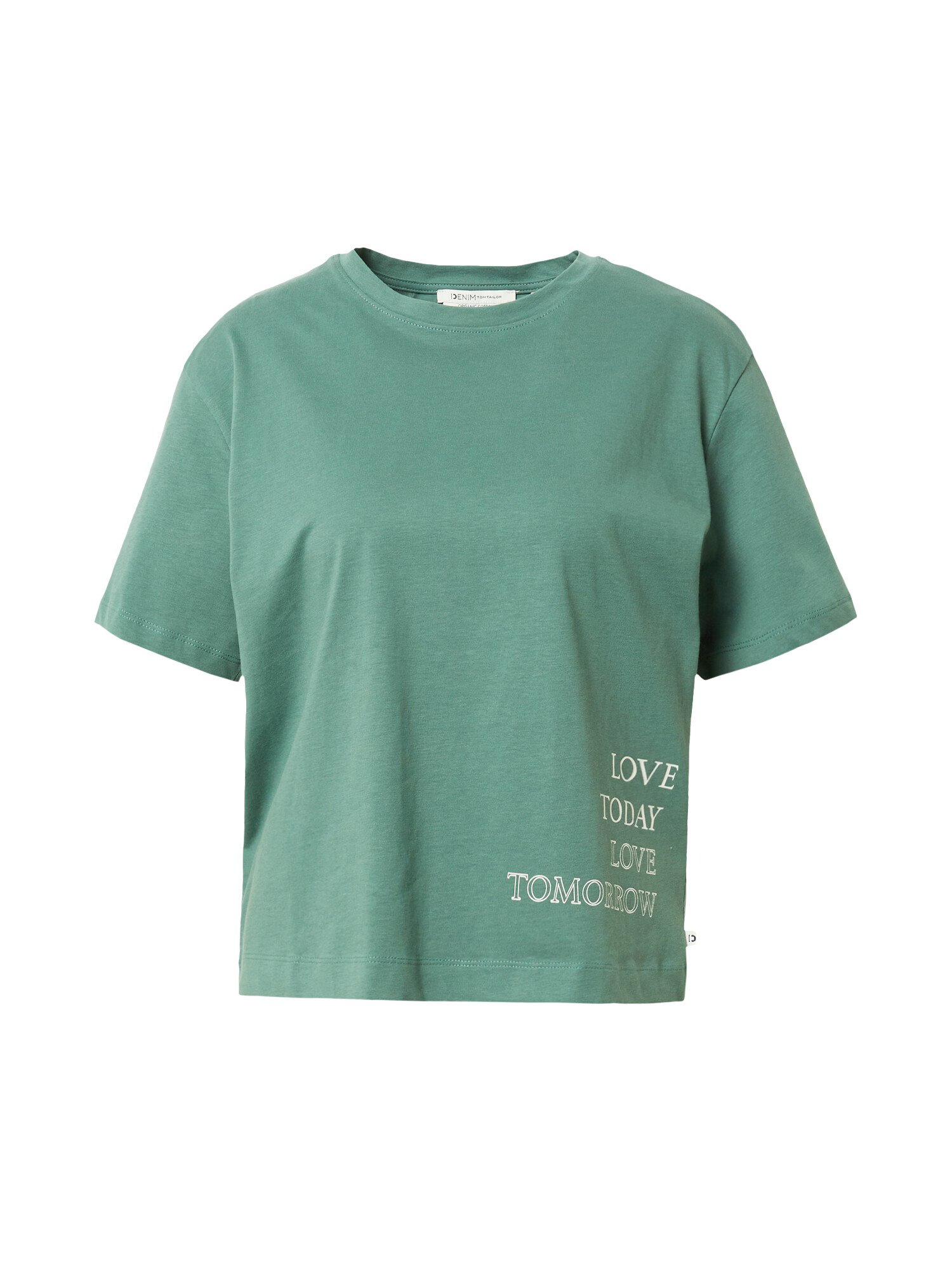 TOM TAILOR DENIM Tricou verde / alb - Pled.ro