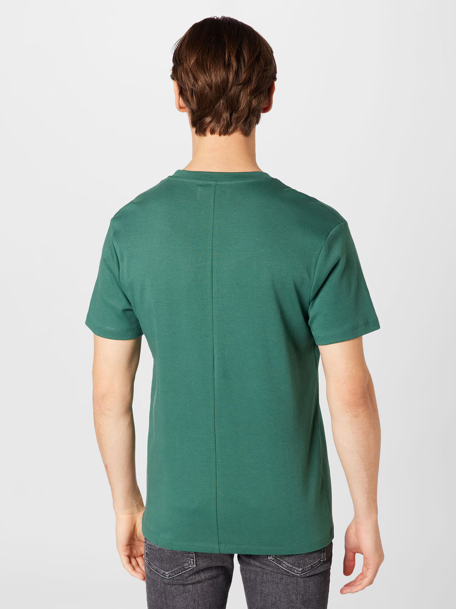 TOM TAILOR DENIM Tricou verde smarald / alb - Pled.ro