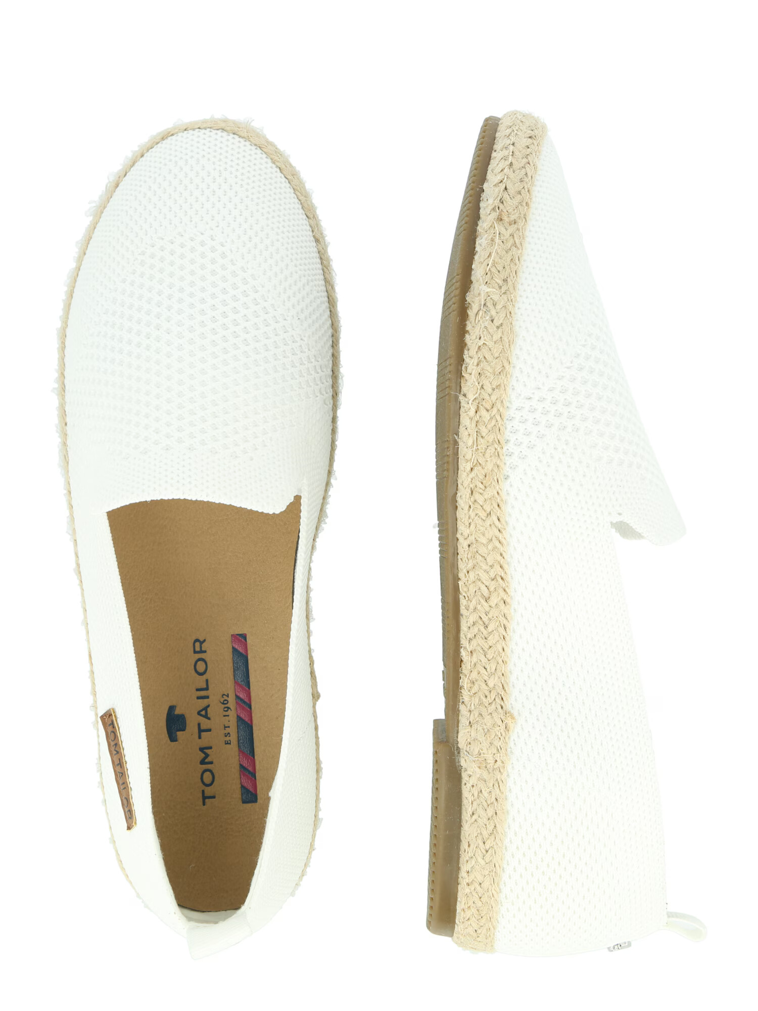 TOM TAILOR Espadrile maro / negru / alb - Pled.ro