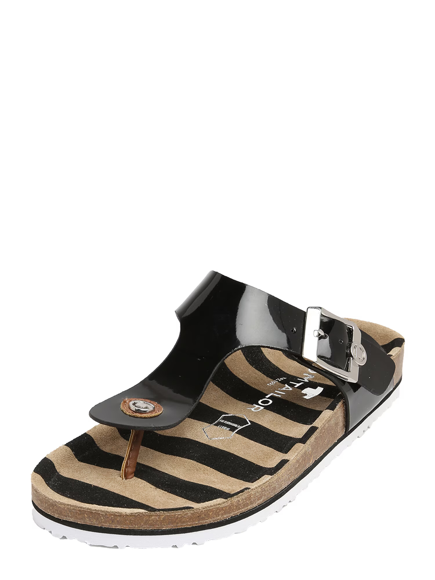 TOM TAILOR Flip-flops alb kitt / negru - Pled.ro