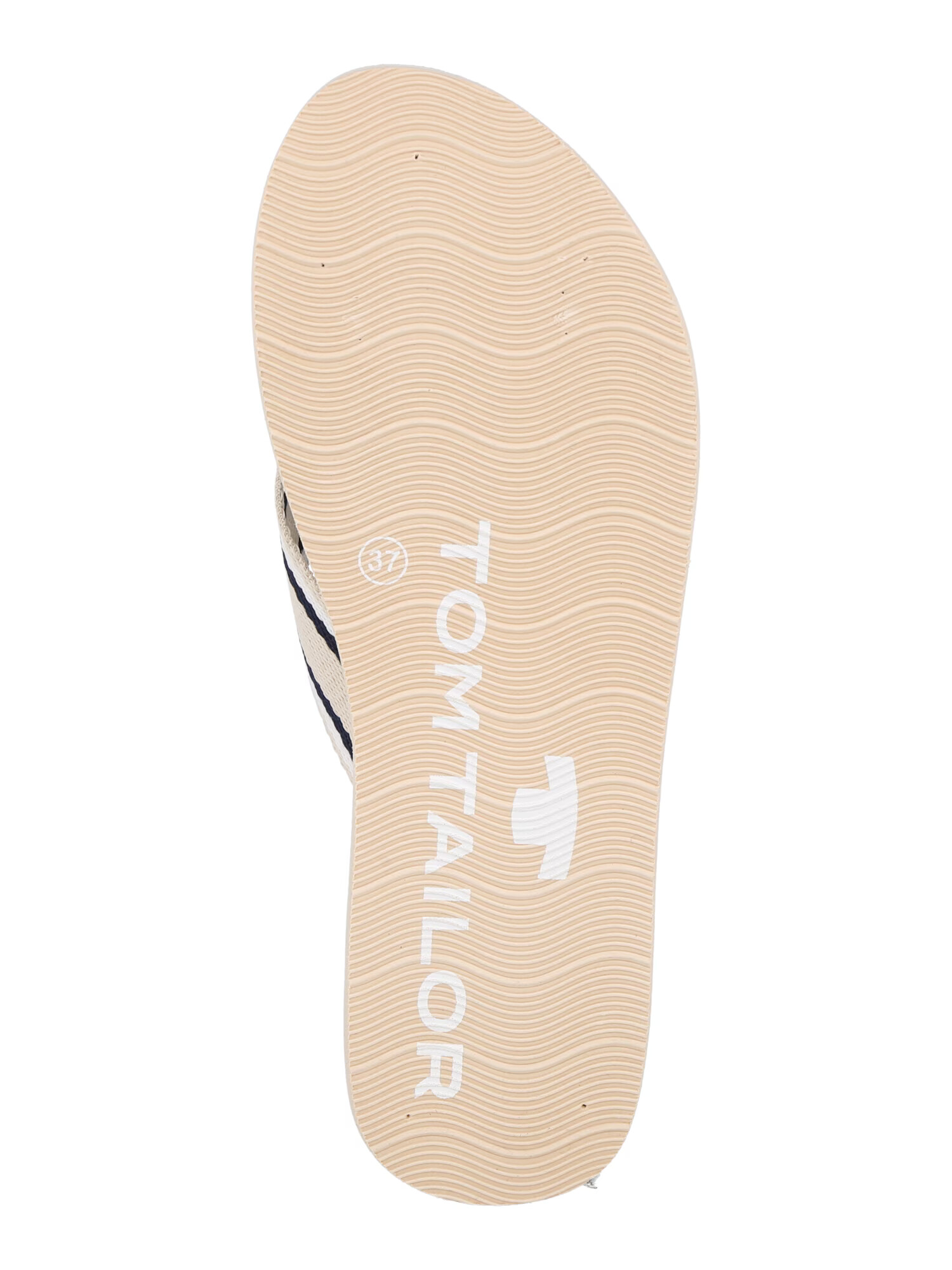 TOM TAILOR Flip-flops bej / bleumarin / alb - Pled.ro