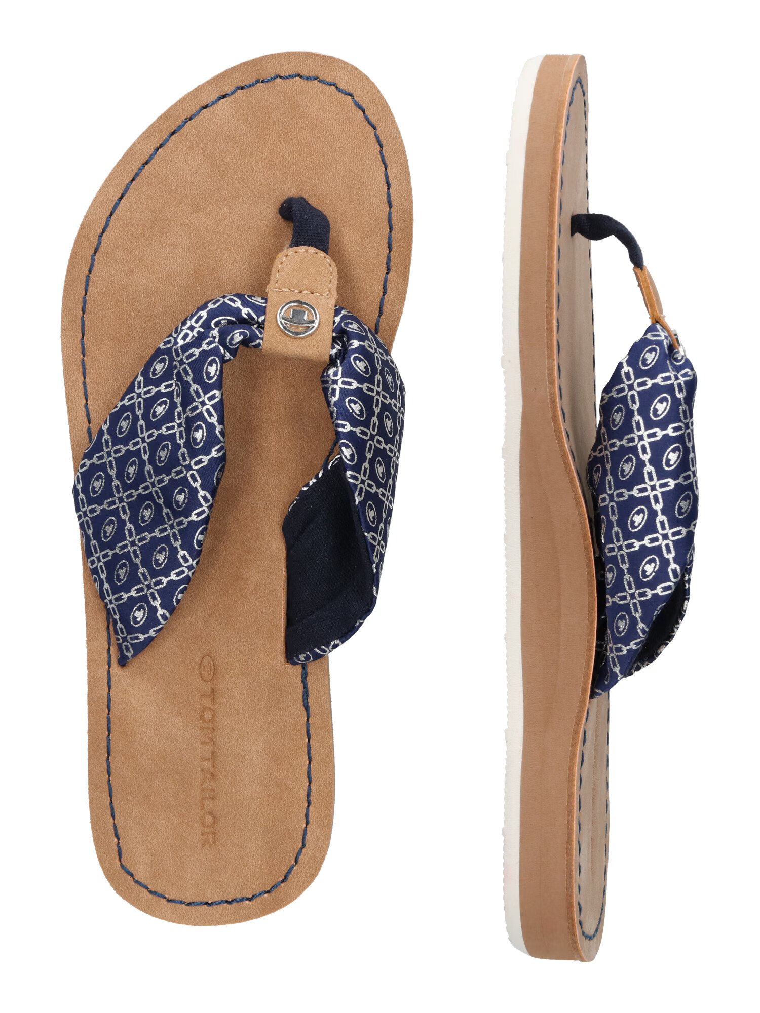 TOM TAILOR Flip-flops bleumarin / argintiu - Pled.ro