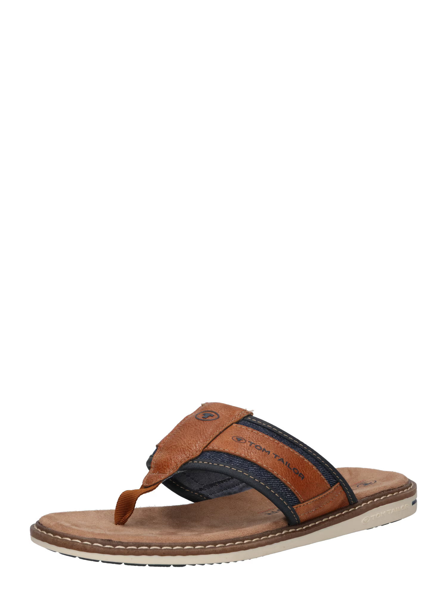 TOM TAILOR Flip-flops bleumarin / maro coniac - Pled.ro