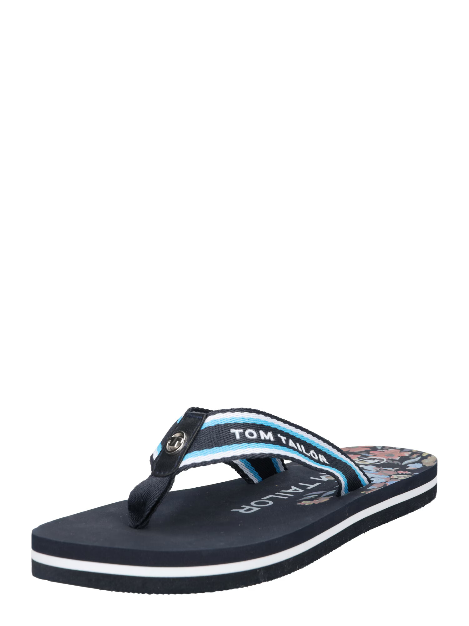 TOM TAILOR Flip-flops bleumarin / turcoaz / alb - Pled.ro