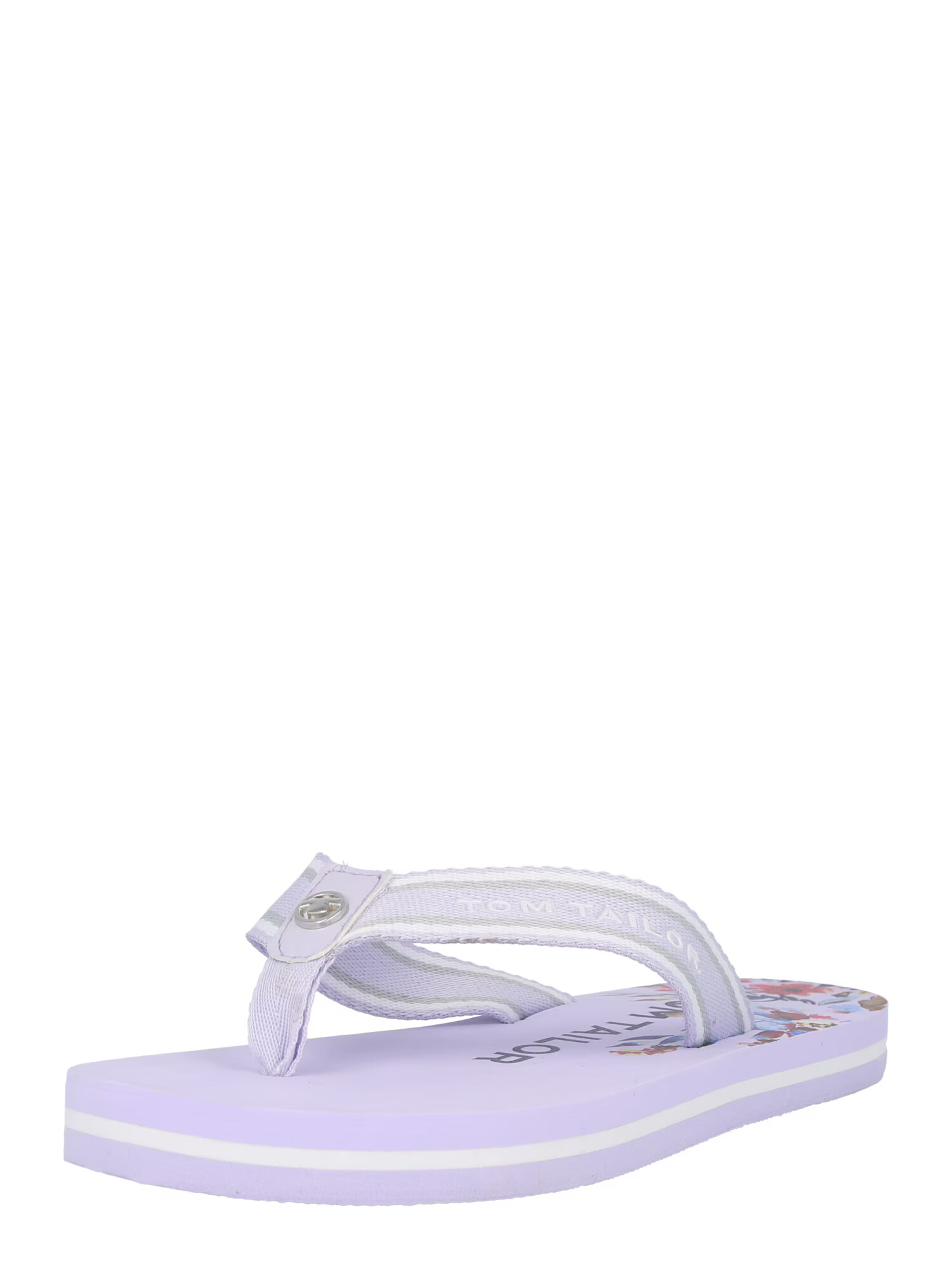 TOM TAILOR Flip-flops gri / lila / alb - Pled.ro