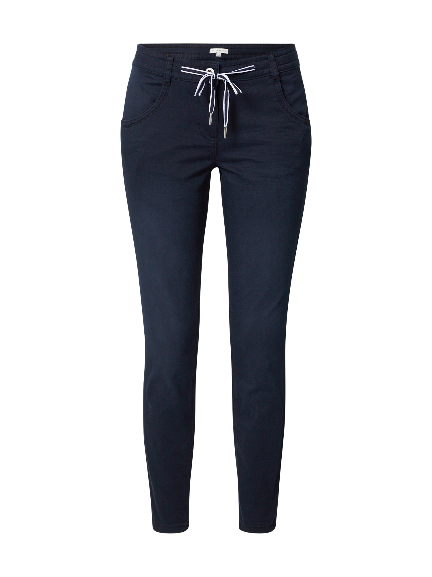 TOM TAILOR Pantaloni bleumarin / alb - Pled.ro