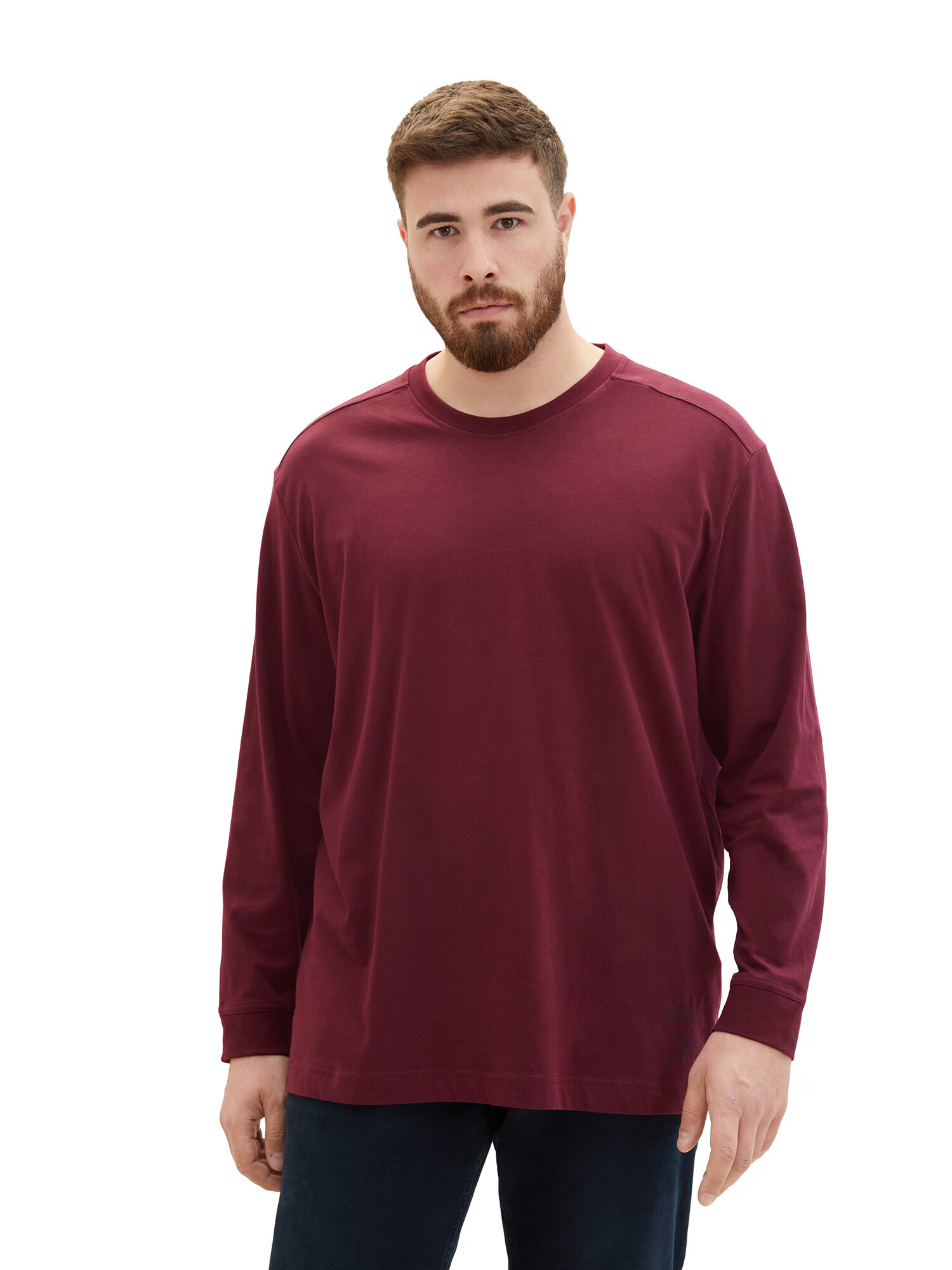 TOM TAILOR Men + Tricou roșu burgundy - Pled.ro