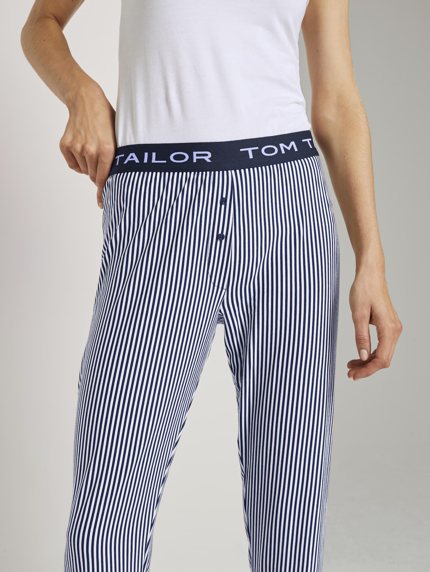 TOM TAILOR Pantaloni de pijama albastru închis / alb - Pled.ro