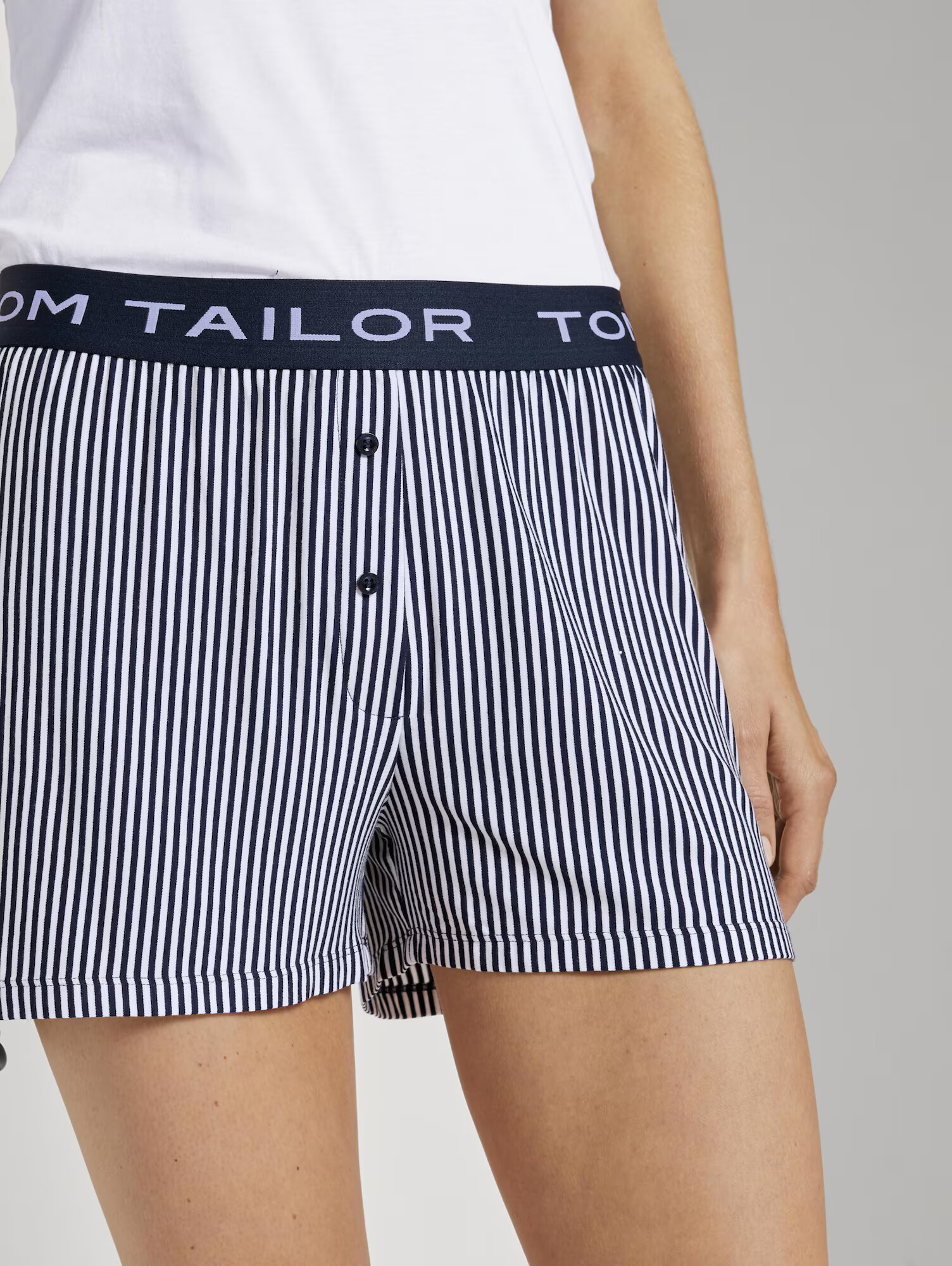 TOM TAILOR Pantaloni de pijama bleumarin / alb - Pled.ro