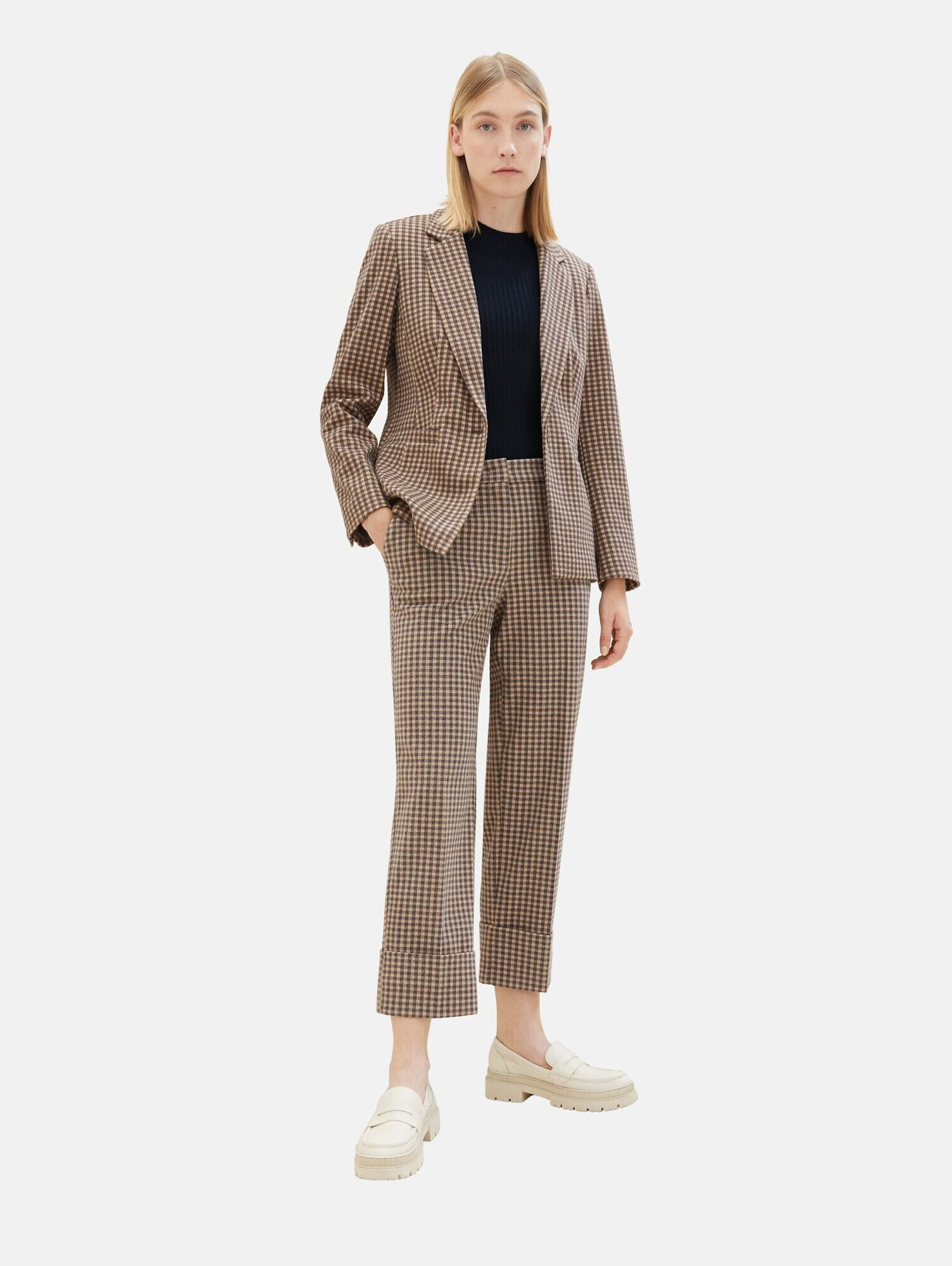 TOM TAILOR Pantaloni eleganți 'Lea' maro / negru - Pled.ro