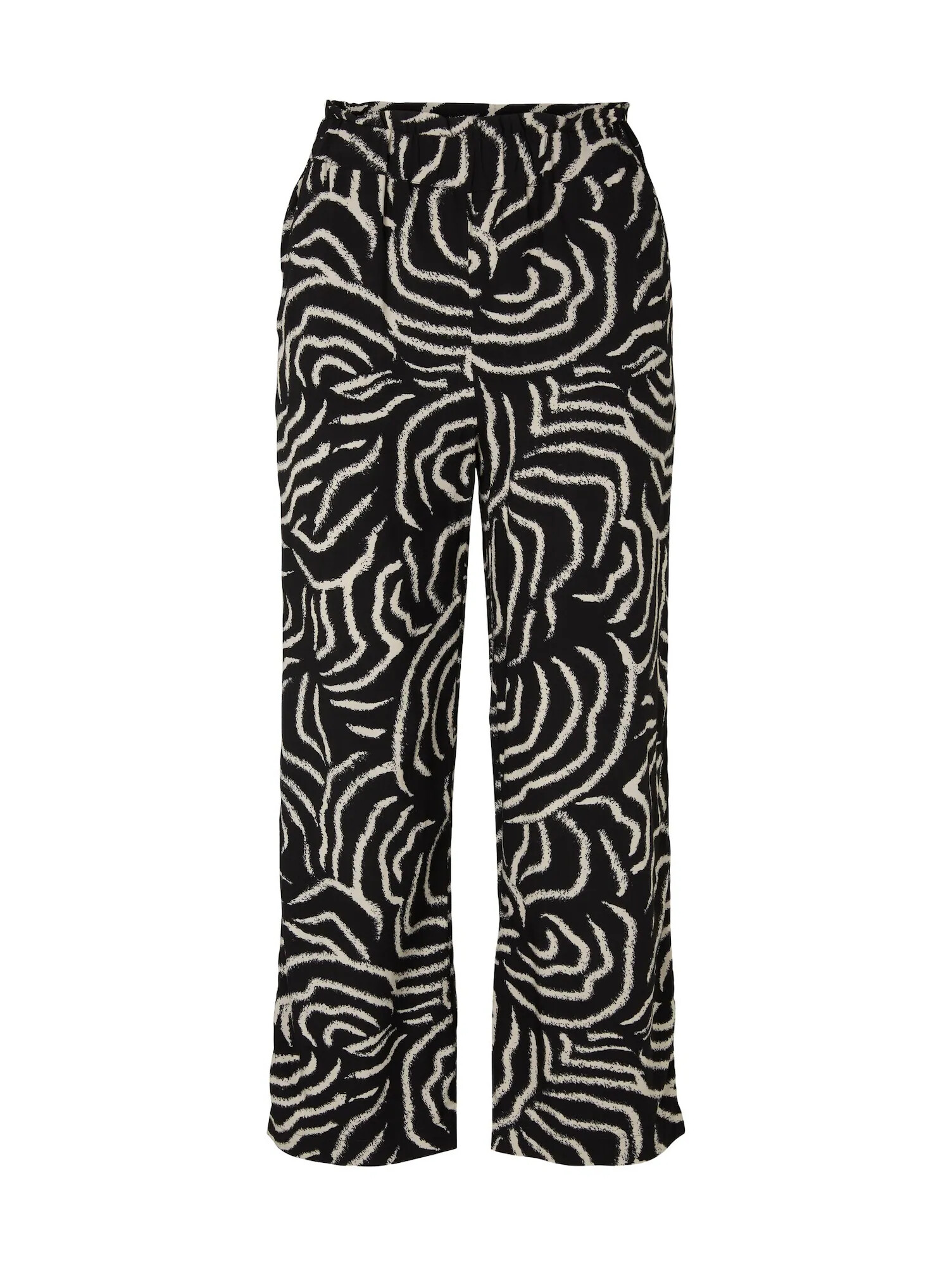 TOM TAILOR Pantaloni negru / alb - Pled.ro