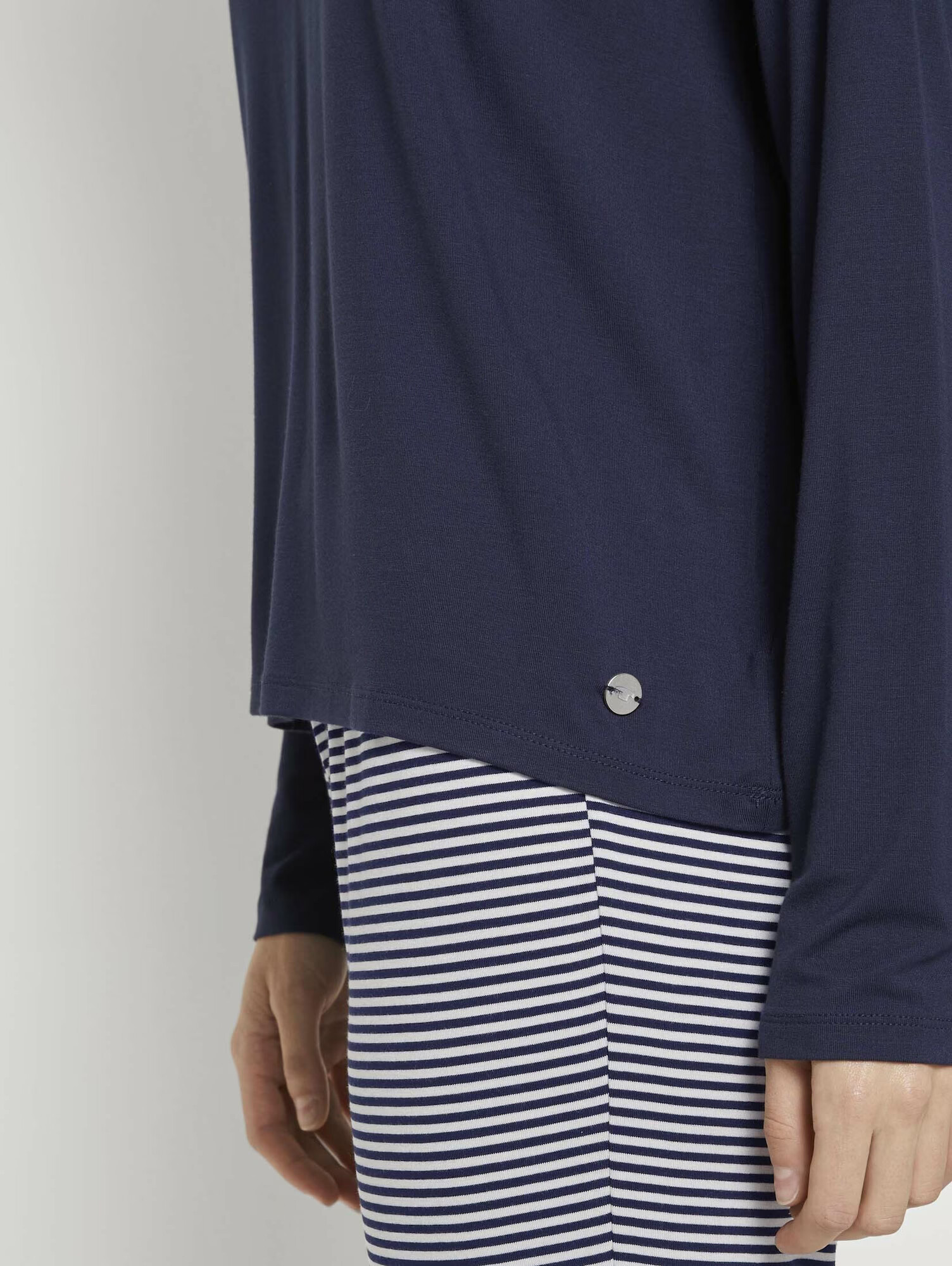 TOM TAILOR Pijama bleumarin / alb - Pled.ro