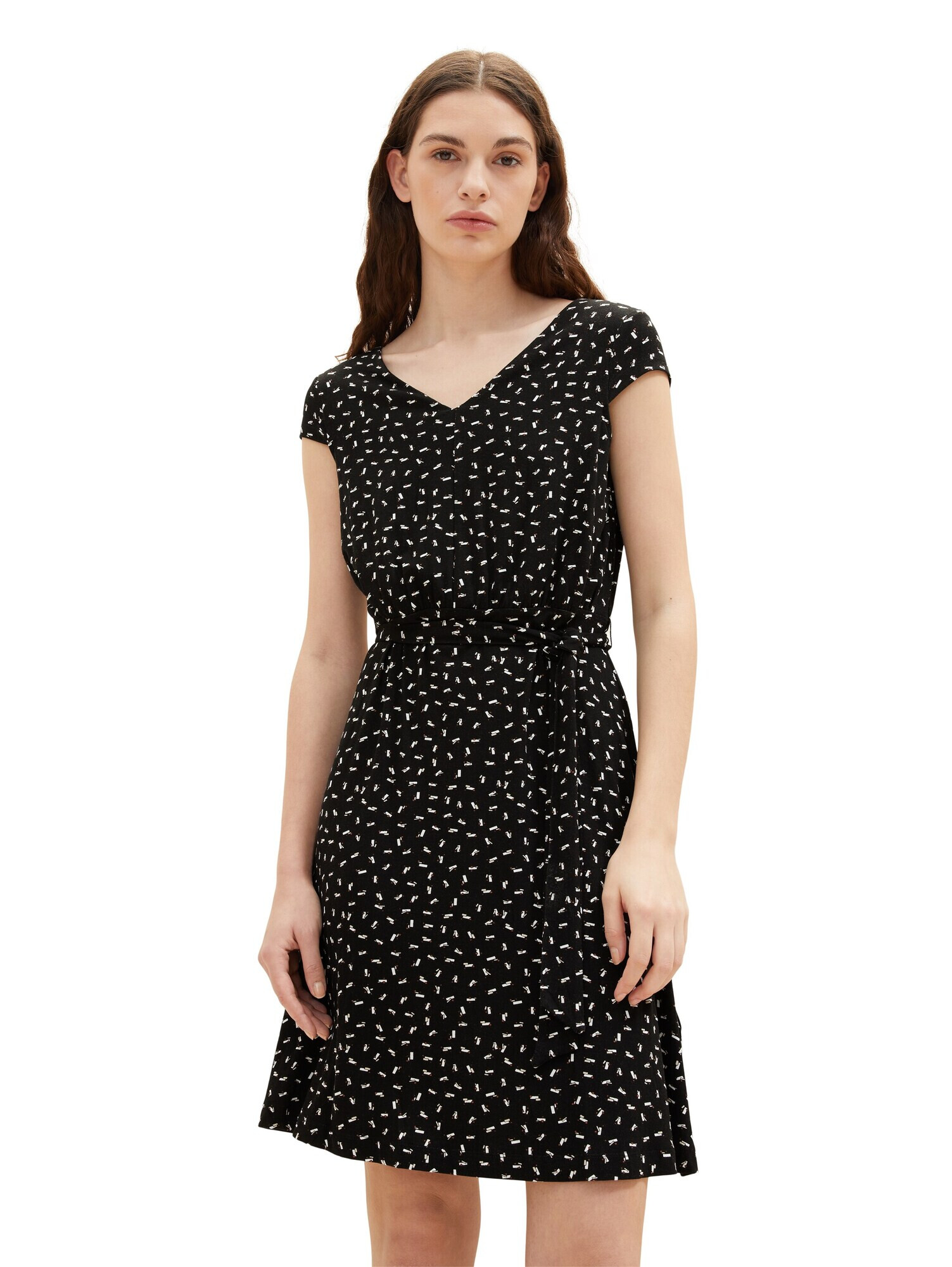 TOM TAILOR Rochie maro / negru / alb - Pled.ro