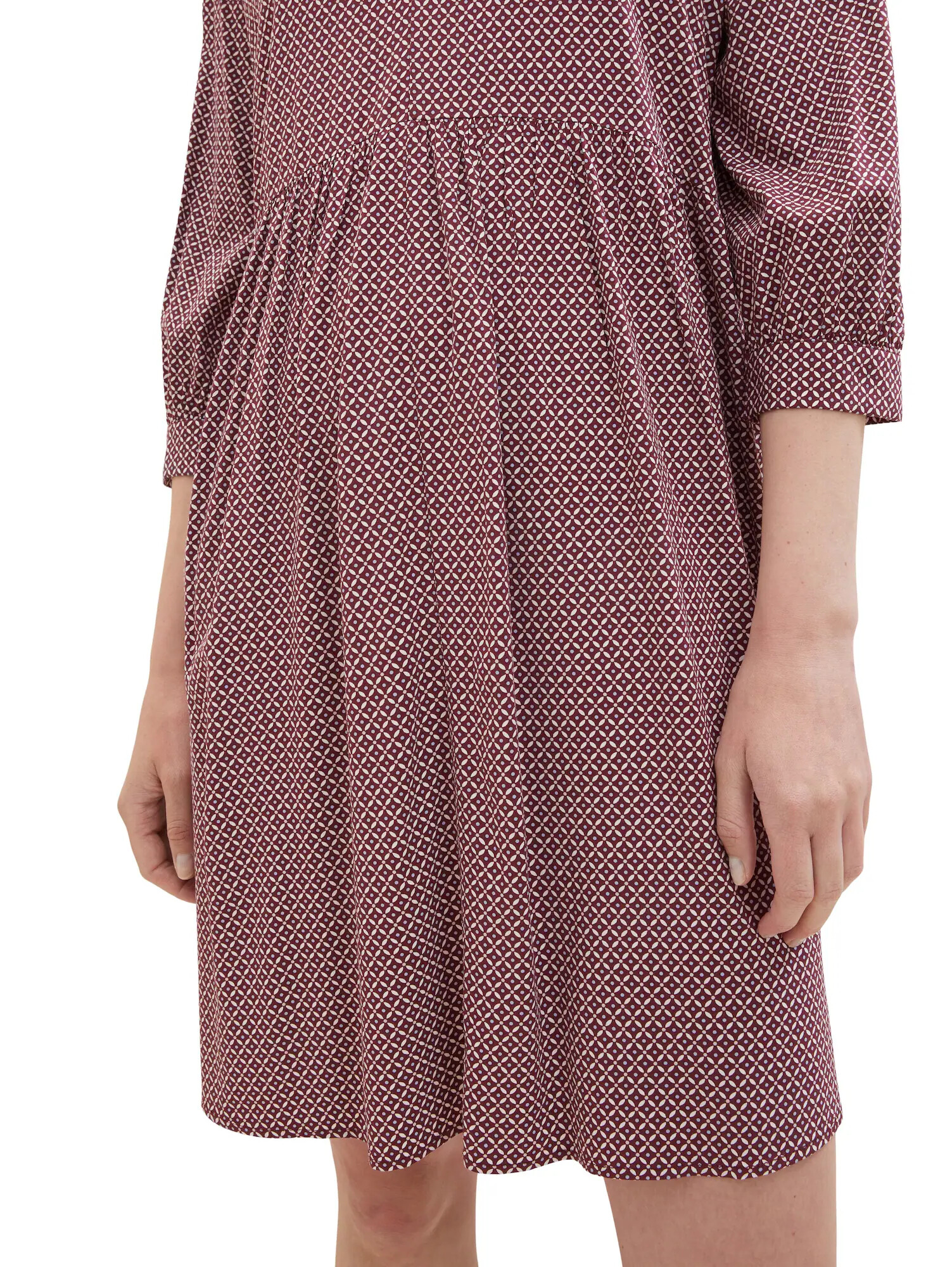 TOM TAILOR Rochie roșu burgundy / alb - Pled.ro