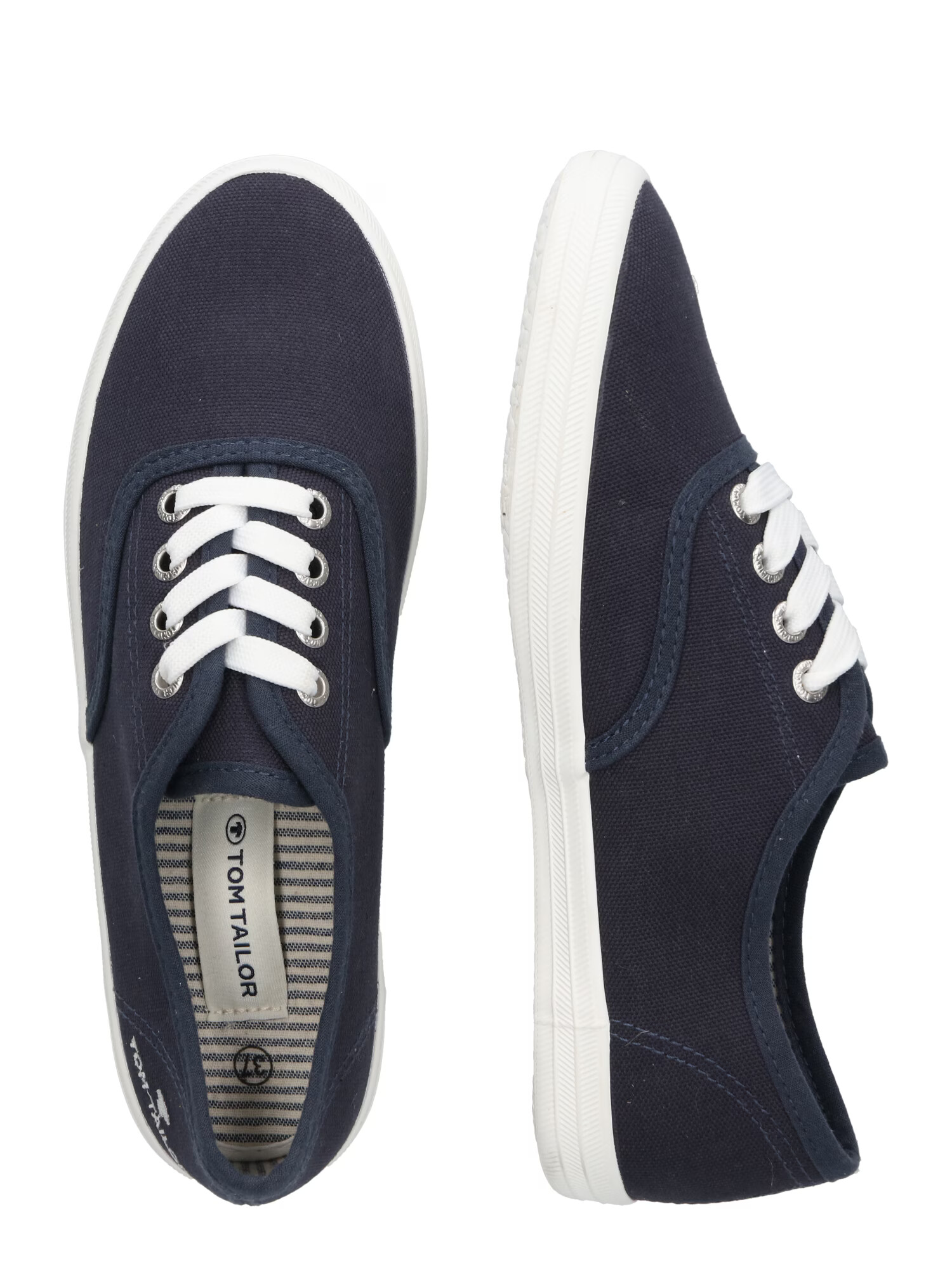 TOM TAILOR Sneaker low bleumarin / alb - Pled.ro