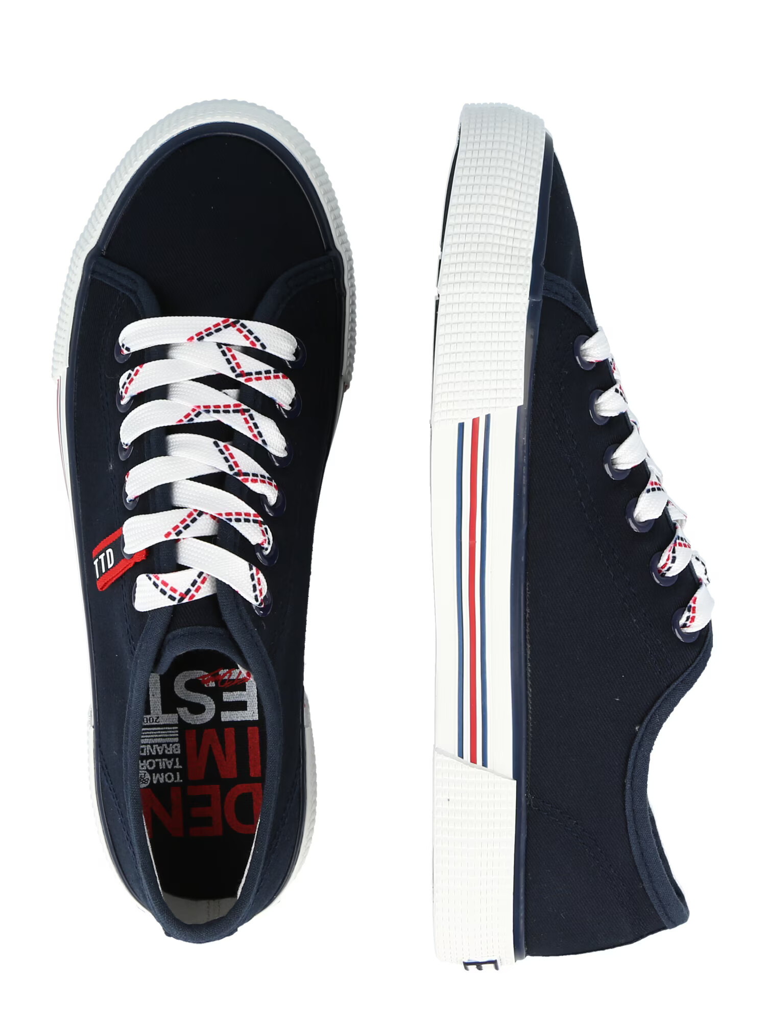 TOM TAILOR Sneaker low bleumarin / roșu - Pled.ro