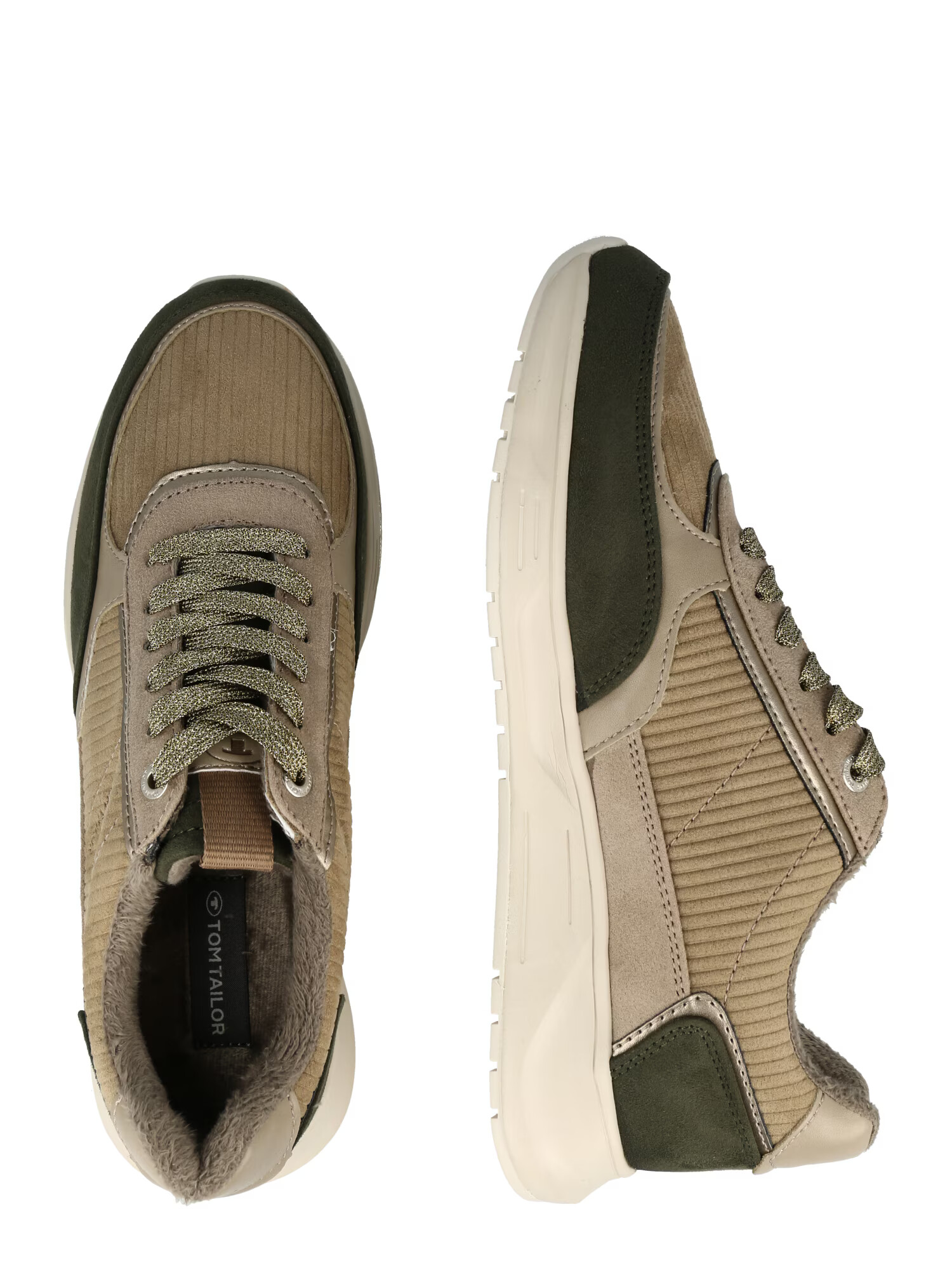 TOM TAILOR Sneaker low bronz / kaki / verde închis - Pled.ro