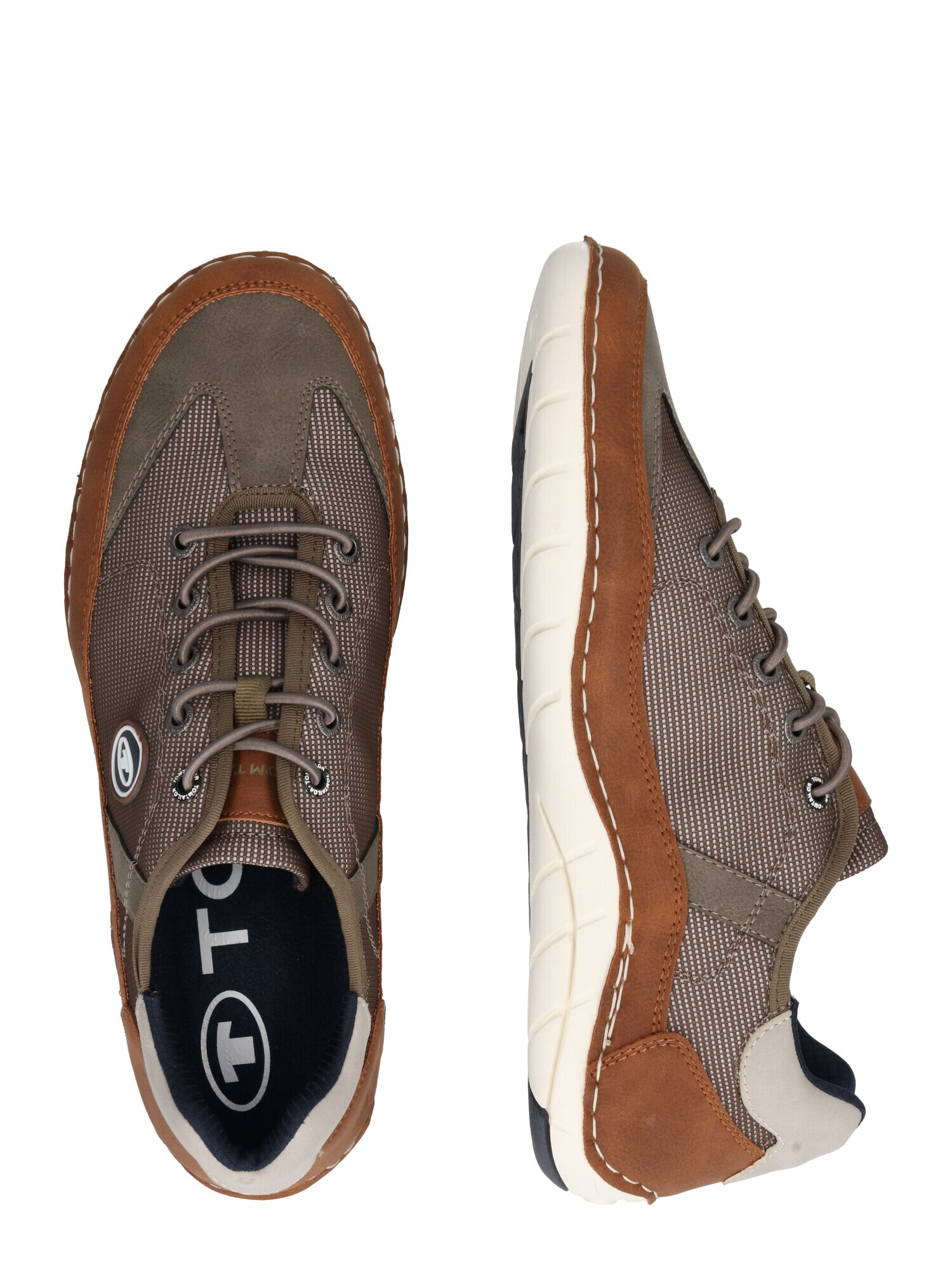 TOM TAILOR Sneaker low maro coniac / maro închis / kaki - Pled.ro