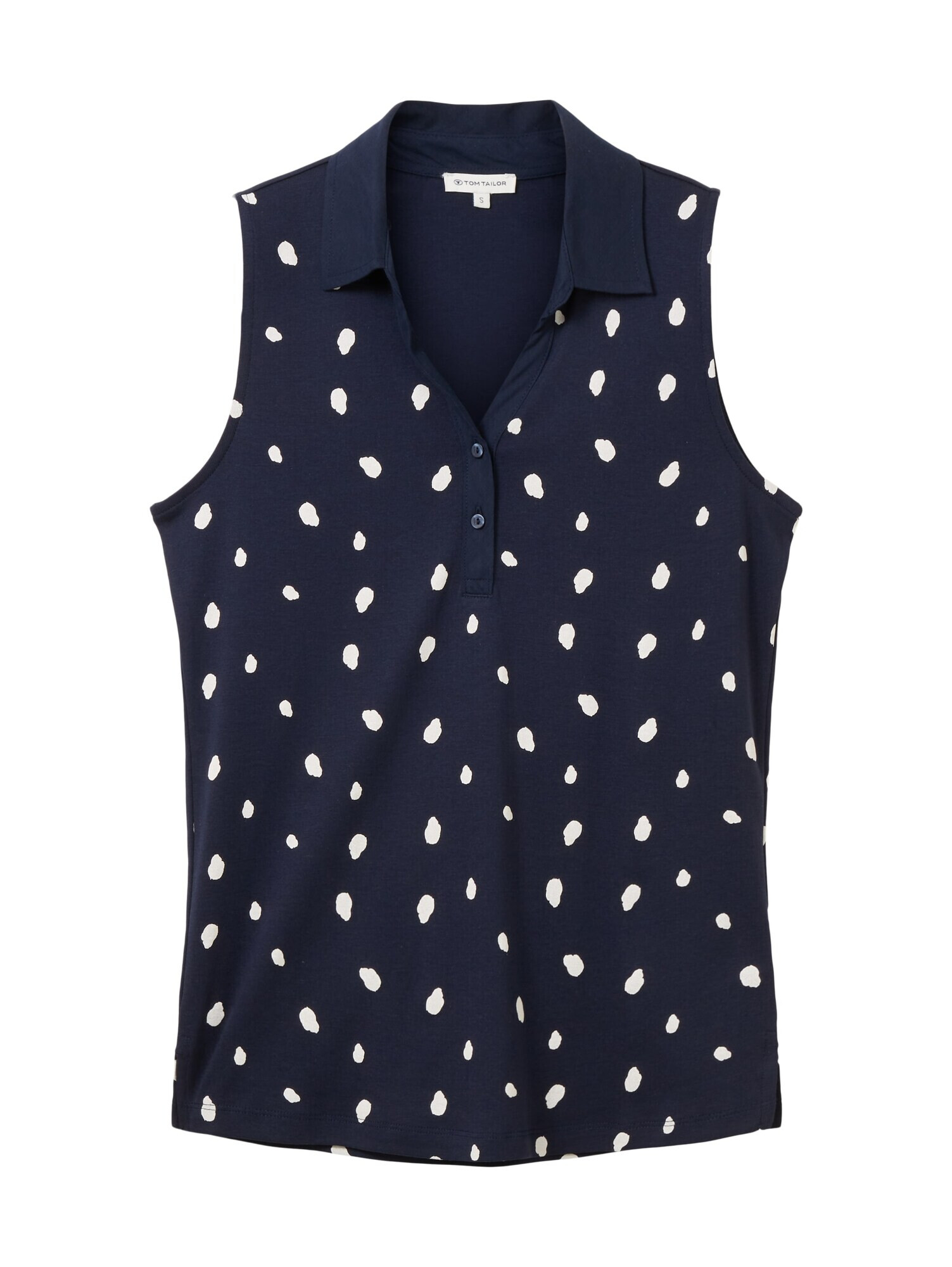 TOM TAILOR Top bleumarin / alb - Pled.ro