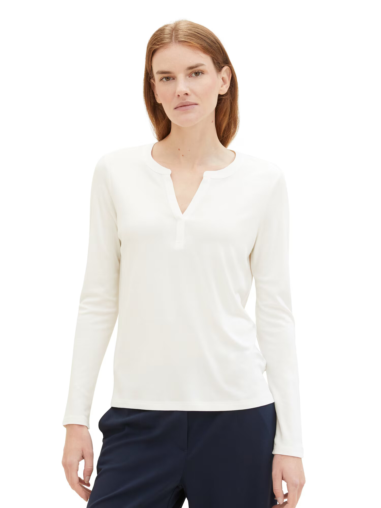 TOM TAILOR Tricou alb natural - Pled.ro