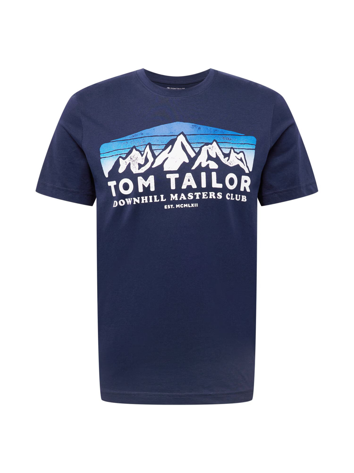 TOM TAILOR Tricou albastru / alb - Pled.ro