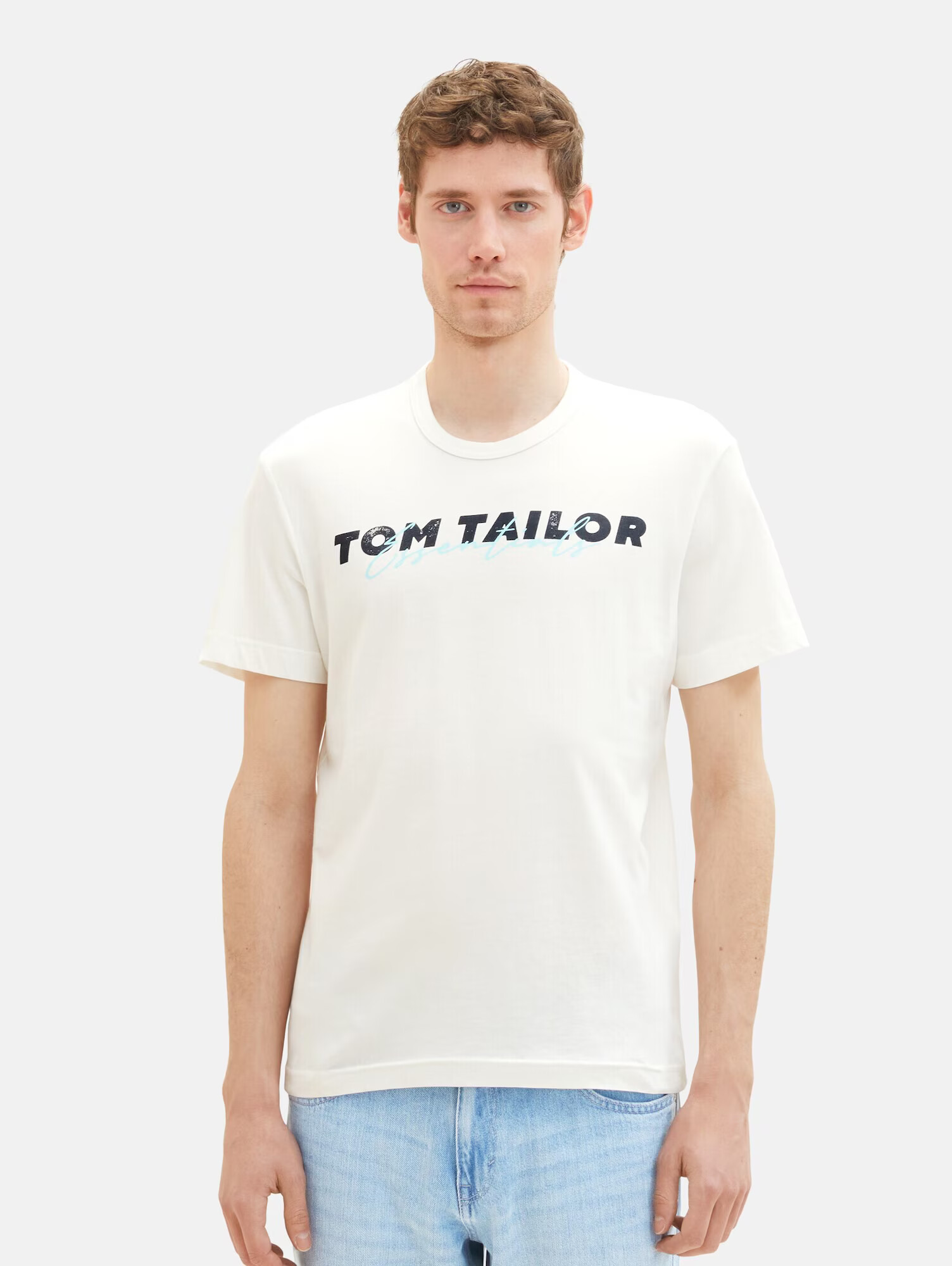 TOM TAILOR Tricou bleumarin / turcoaz / alb murdar - Pled.ro