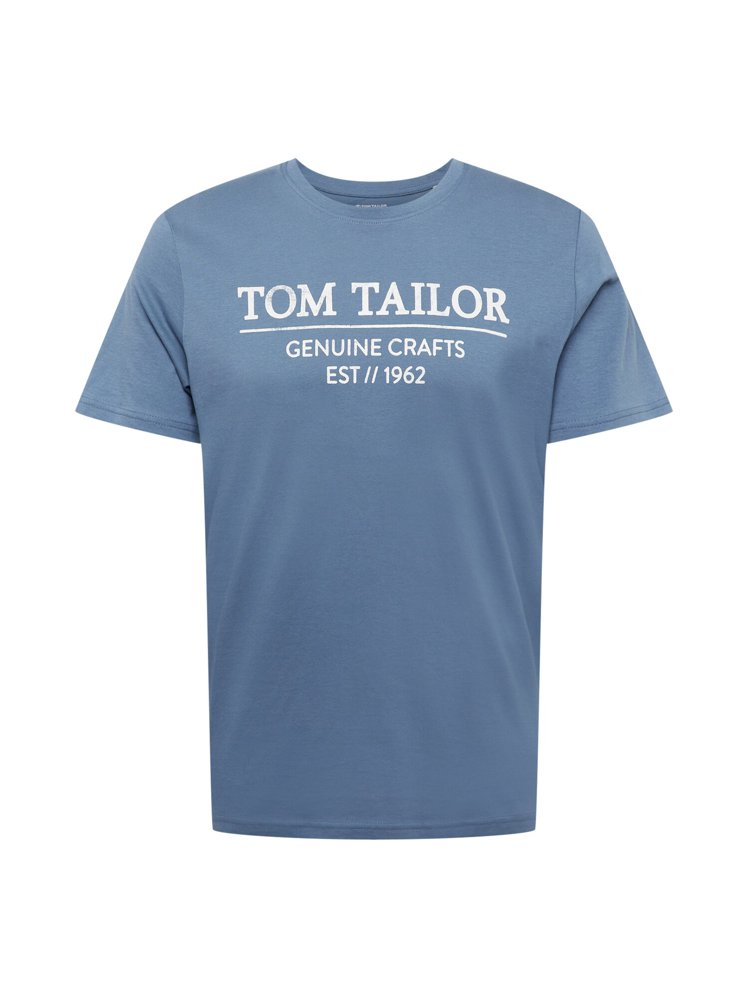 TOM TAILOR Tricou albastru fumuriu / alb - Pled.ro