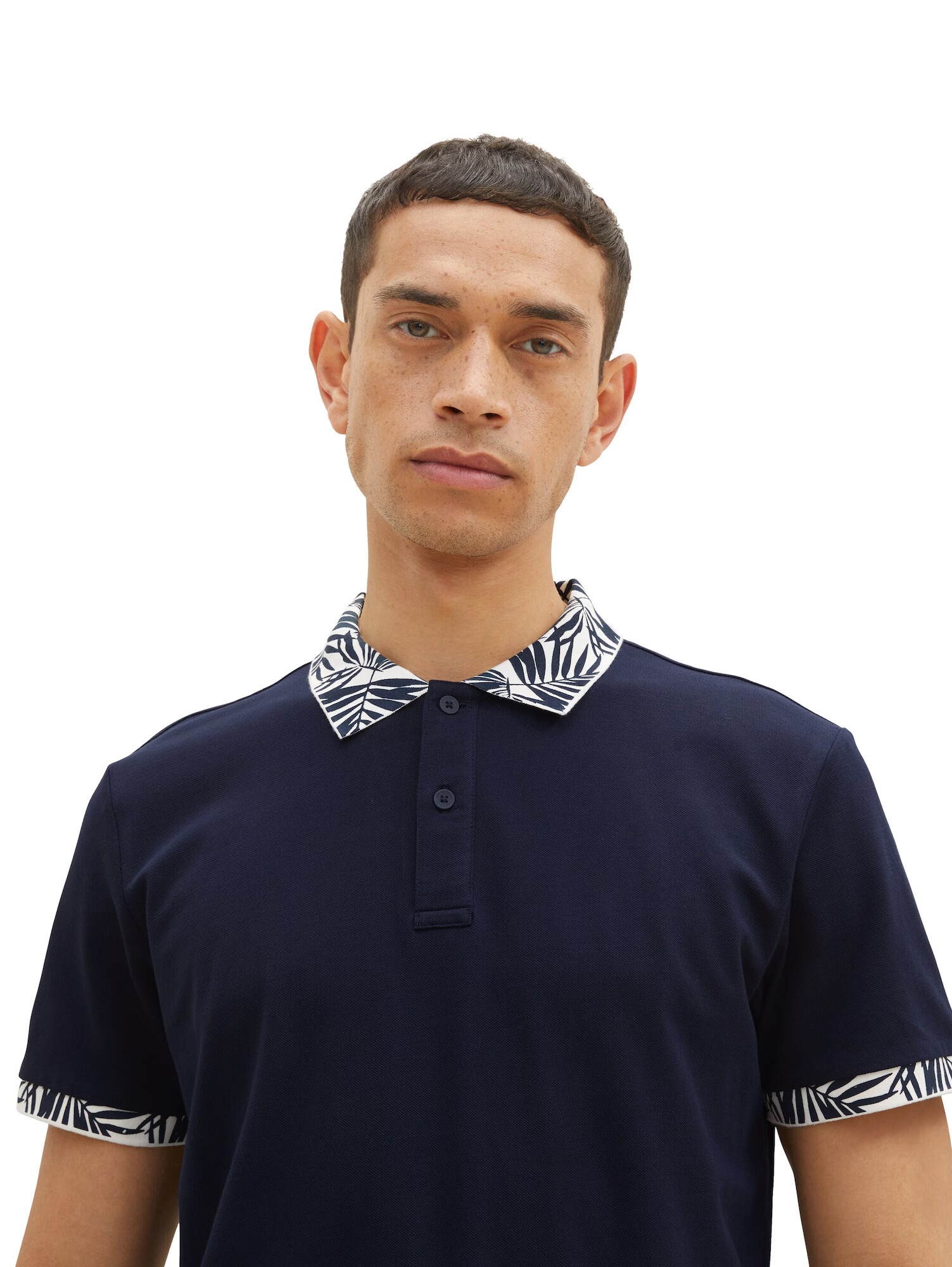 TOM TAILOR Tricou albastru marin / alb - Pled.ro